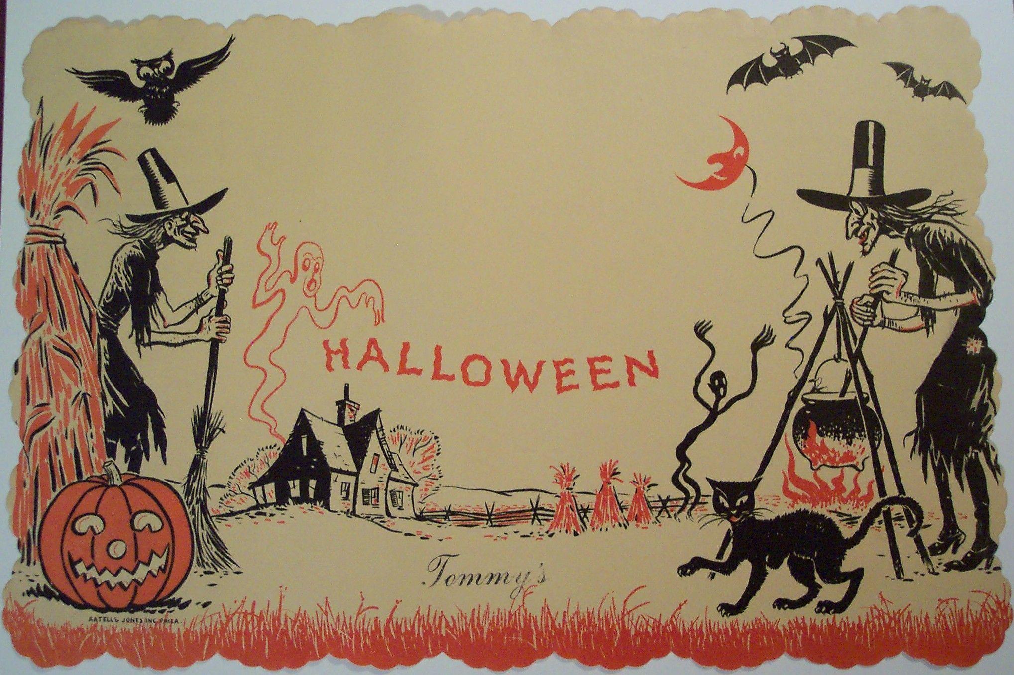 2037x1357 Vintage Halloween Wallpaper .