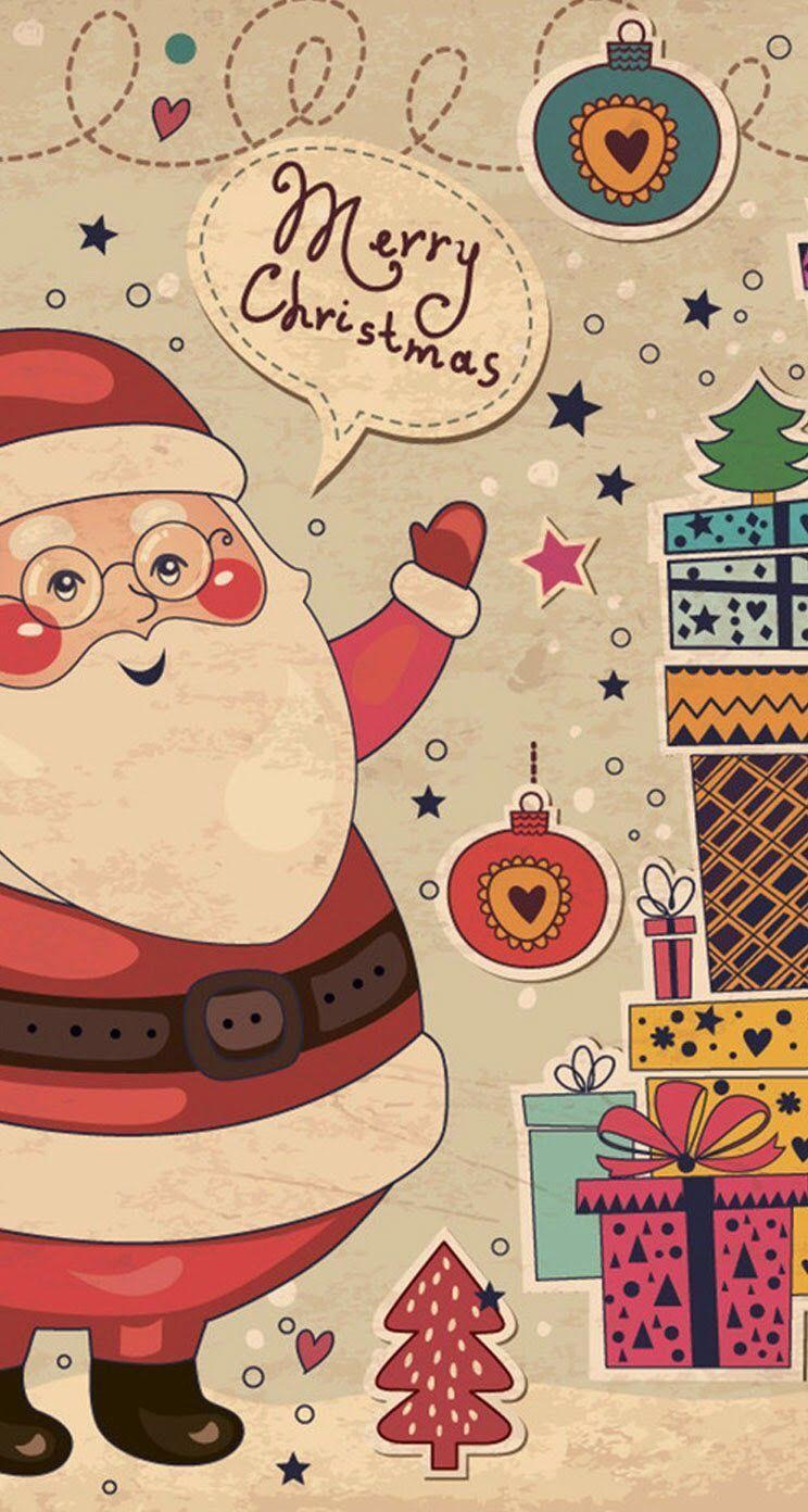 744x1392 Vintage Christmas Wallpaper .