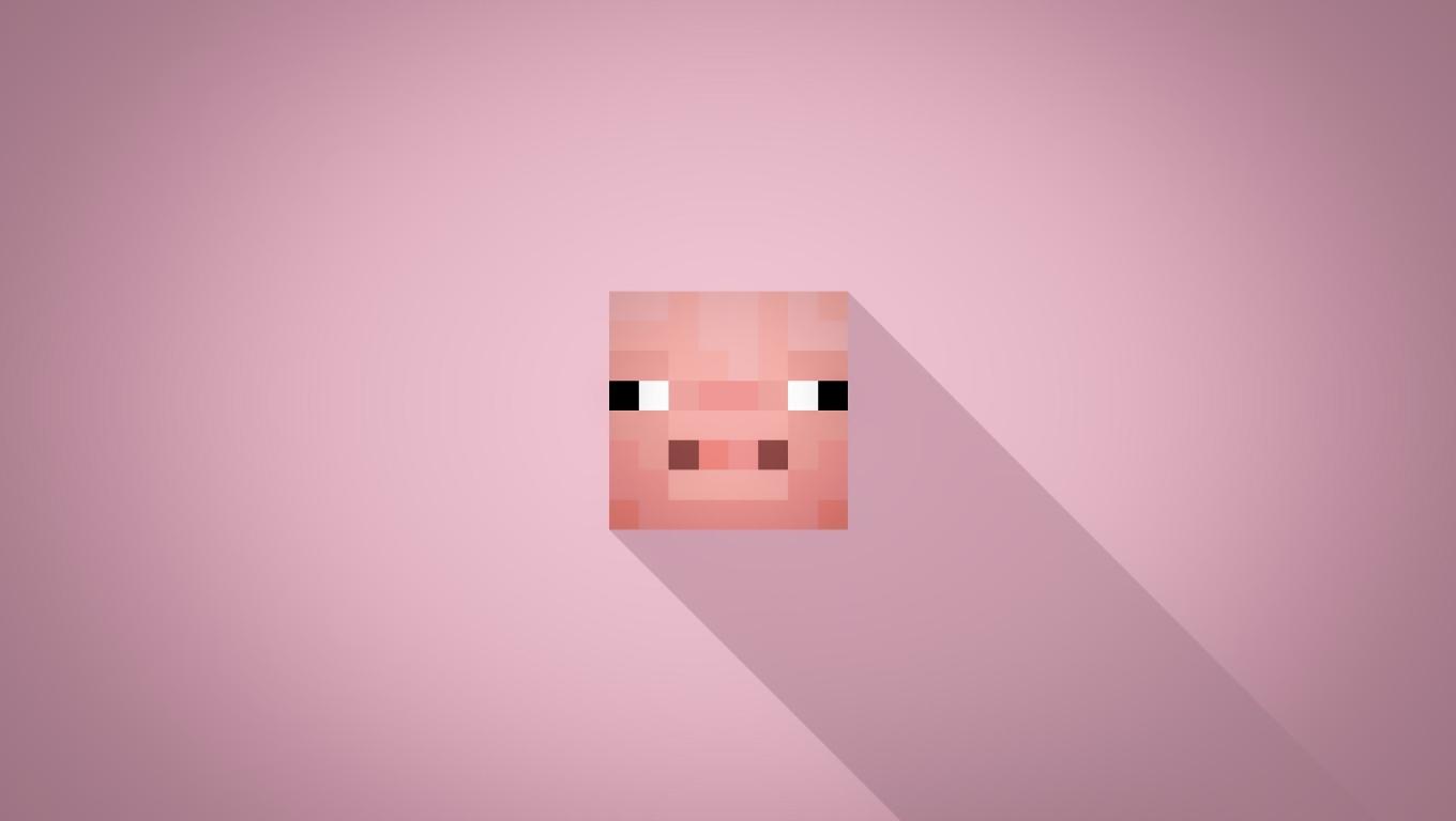 1360x768 Minecraft Minimalist Pig Desktop Laptop HD Wallpaper, HD Games 4K Wallpaper, Image, Photo and Background