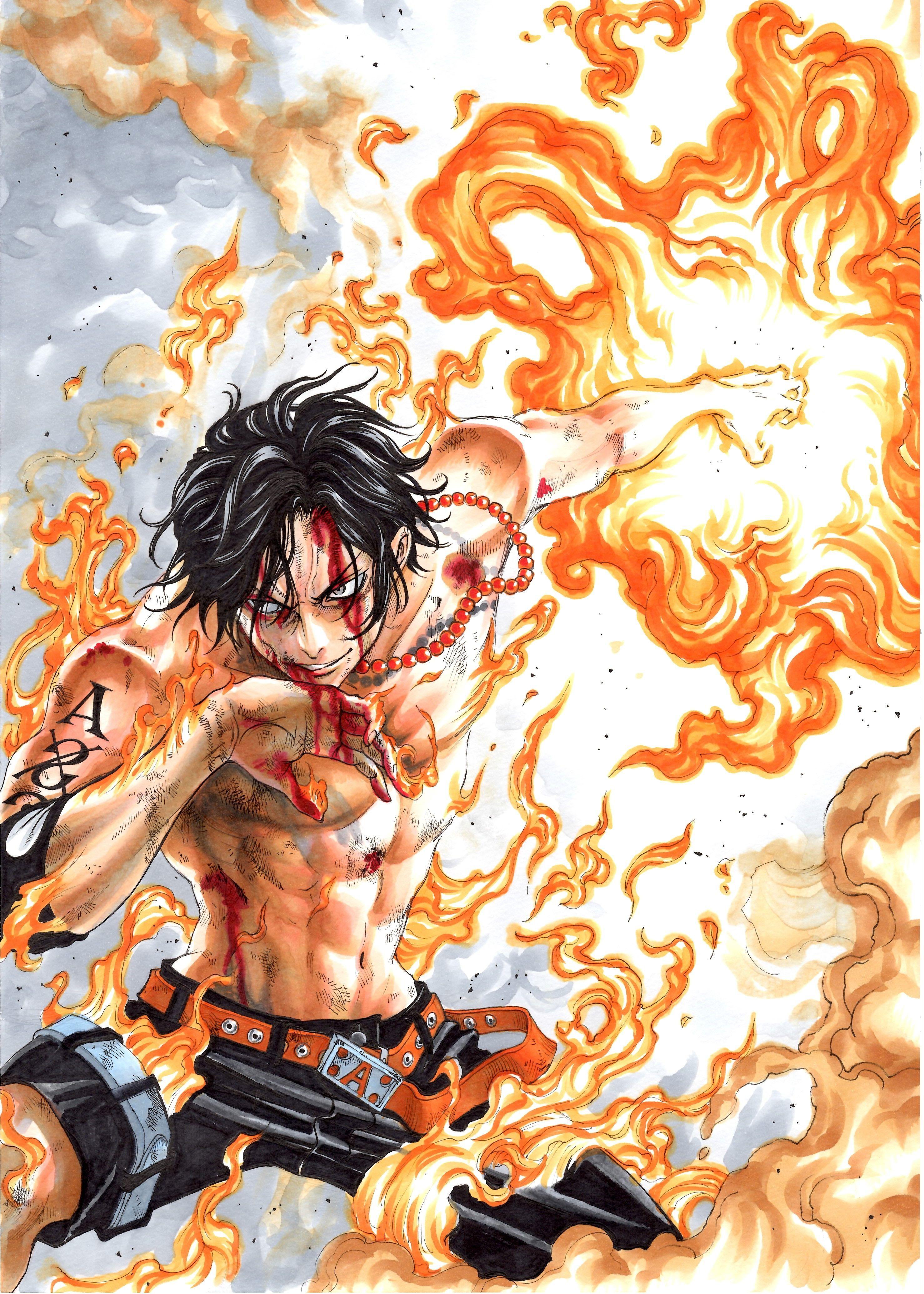 2957x4140 Portgas D Ace Wallpaper HD .