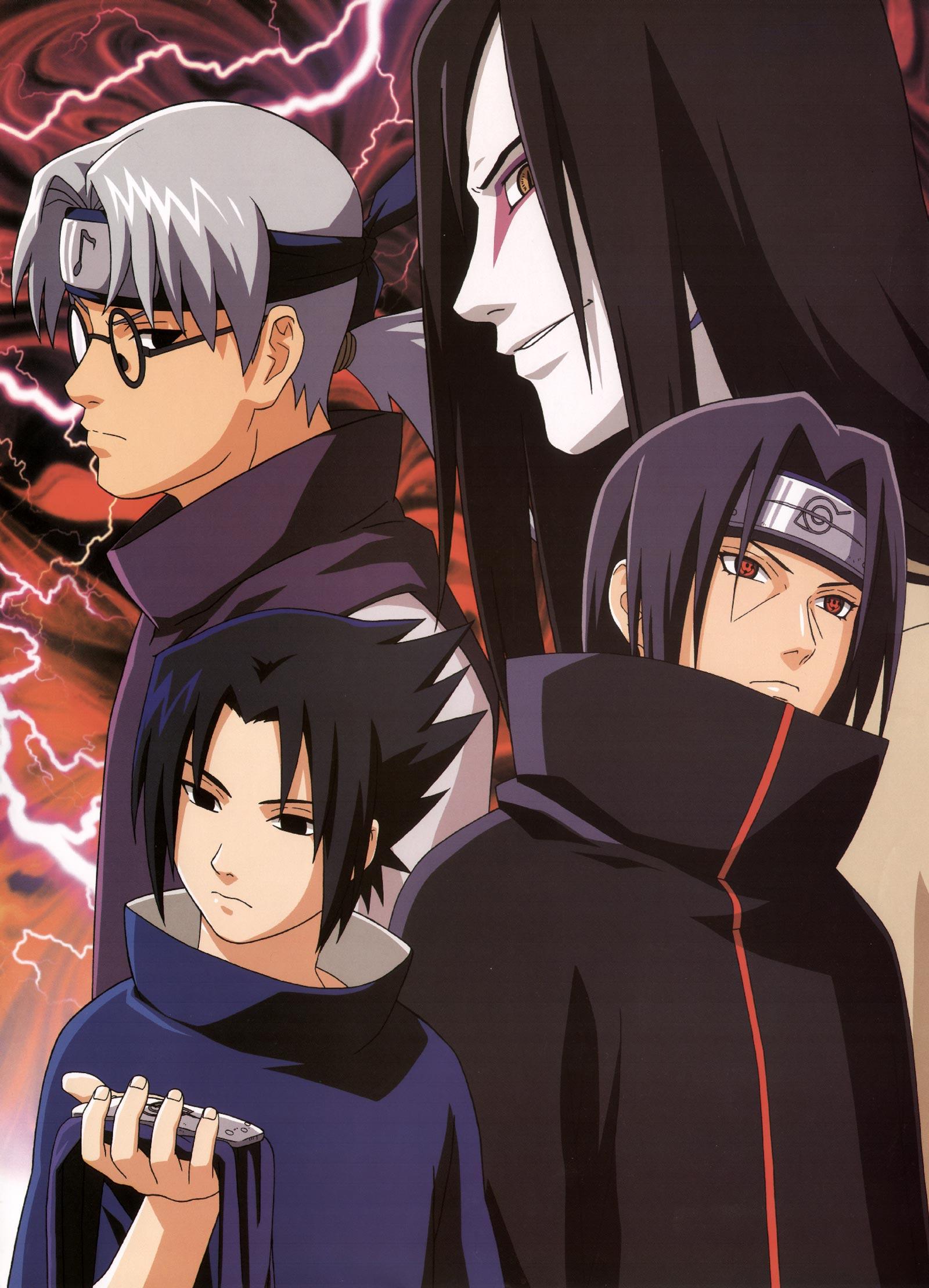 1600x2216 Kabuto, Sasuke, Orochimaru, Itachi 2005 Calendar B 11 12