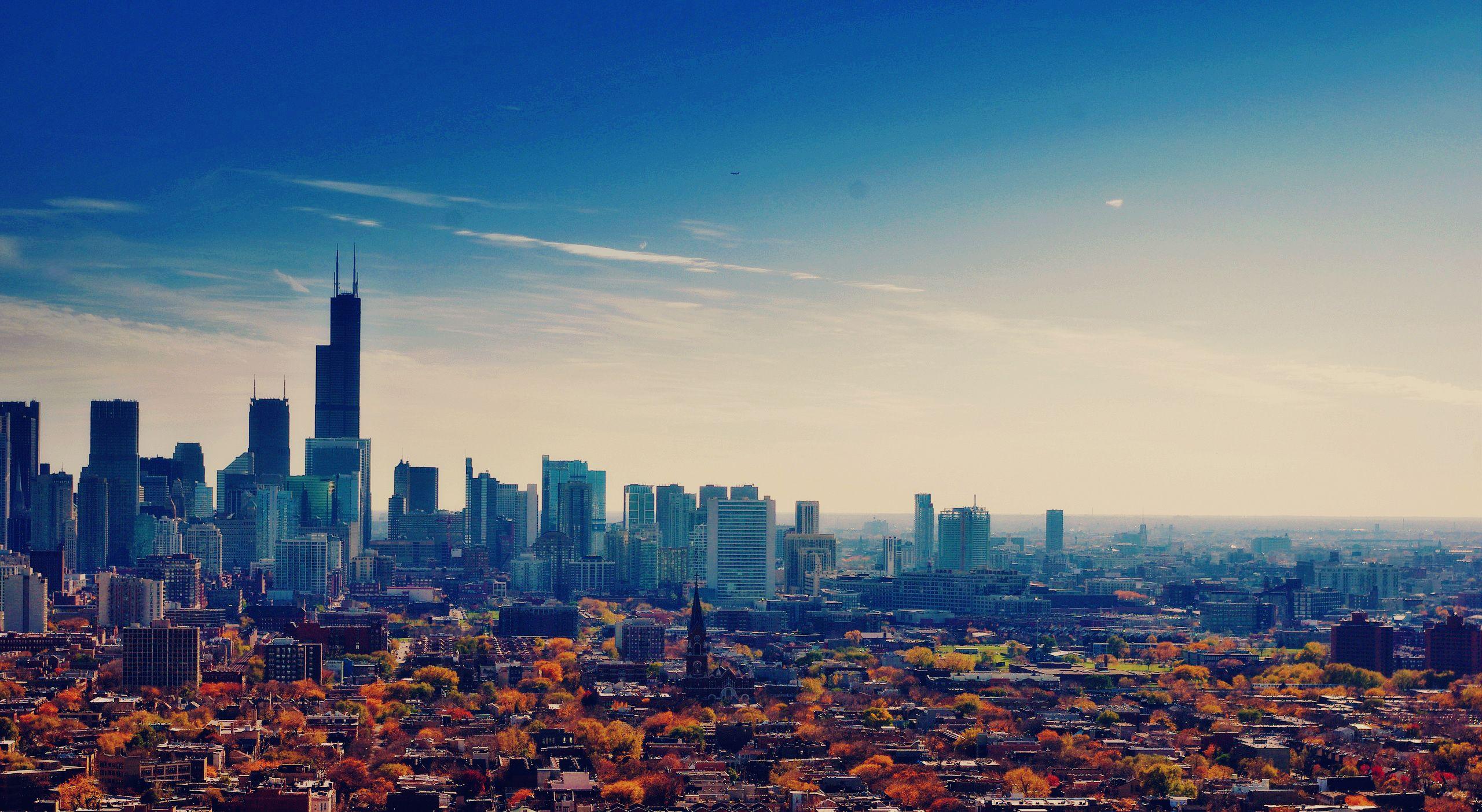 Hình nền mùa thu 2560x1403 Usa tòa nhà chọc trời chi Chicago.  2560x1403.  166699