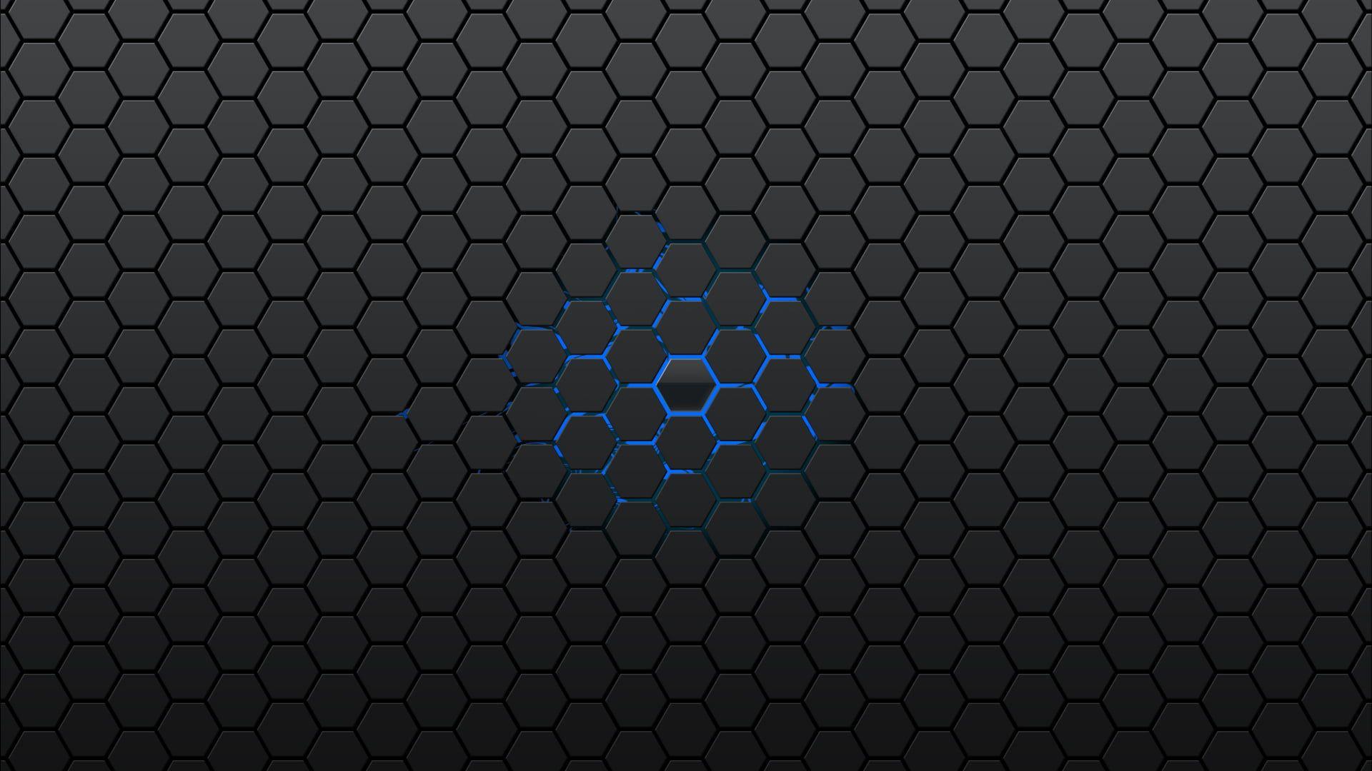 1920x1080 Black And Blue Abstract Wallpaper, Gray And Blue Honeycomb Graphic • Wallpaper For You