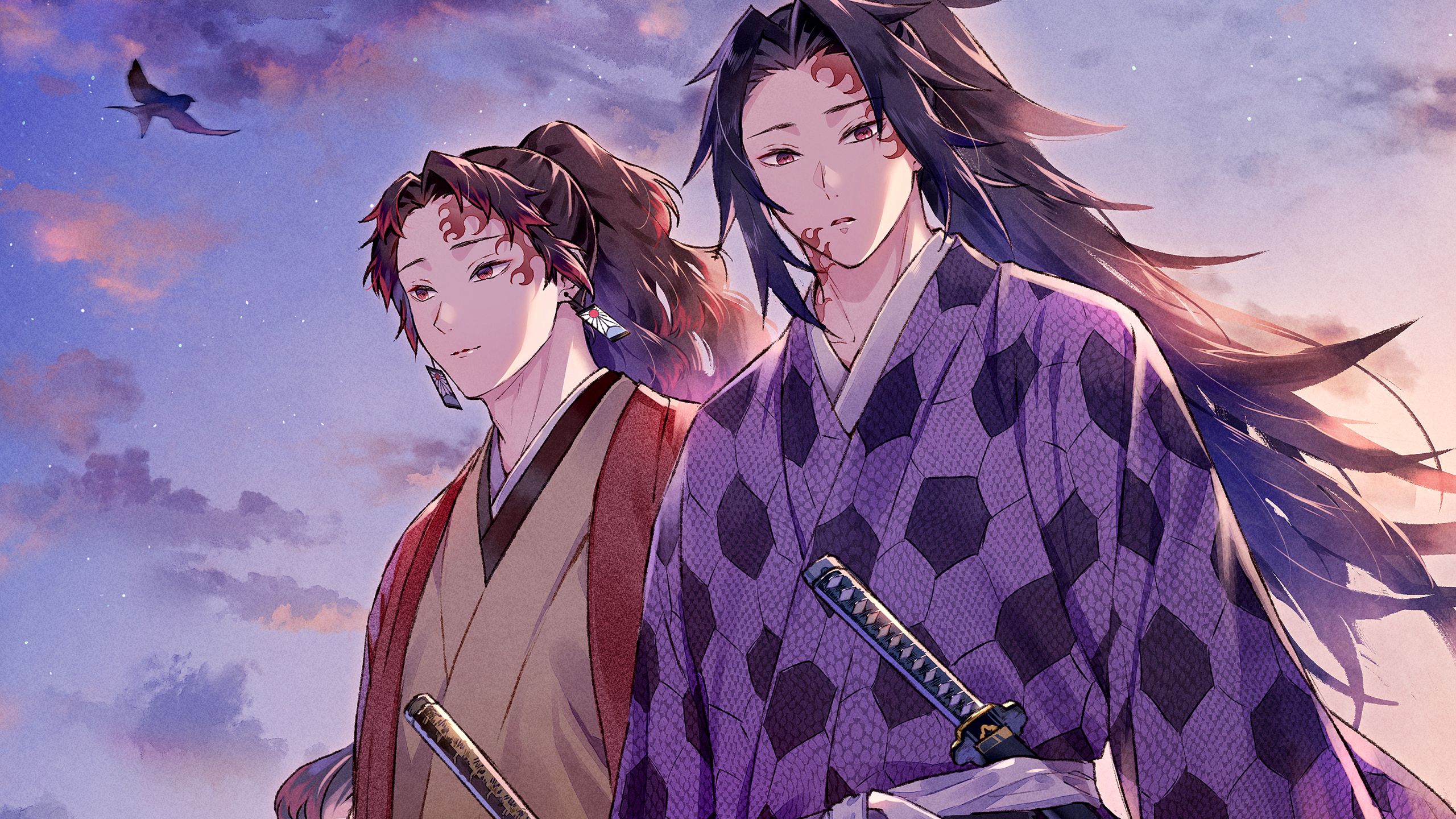 2560x1440 Michikatsu Tsugikuni Yoriichi Tsugikuni HD Demon Slayer Kimetsu no Yaiba Wallpaper