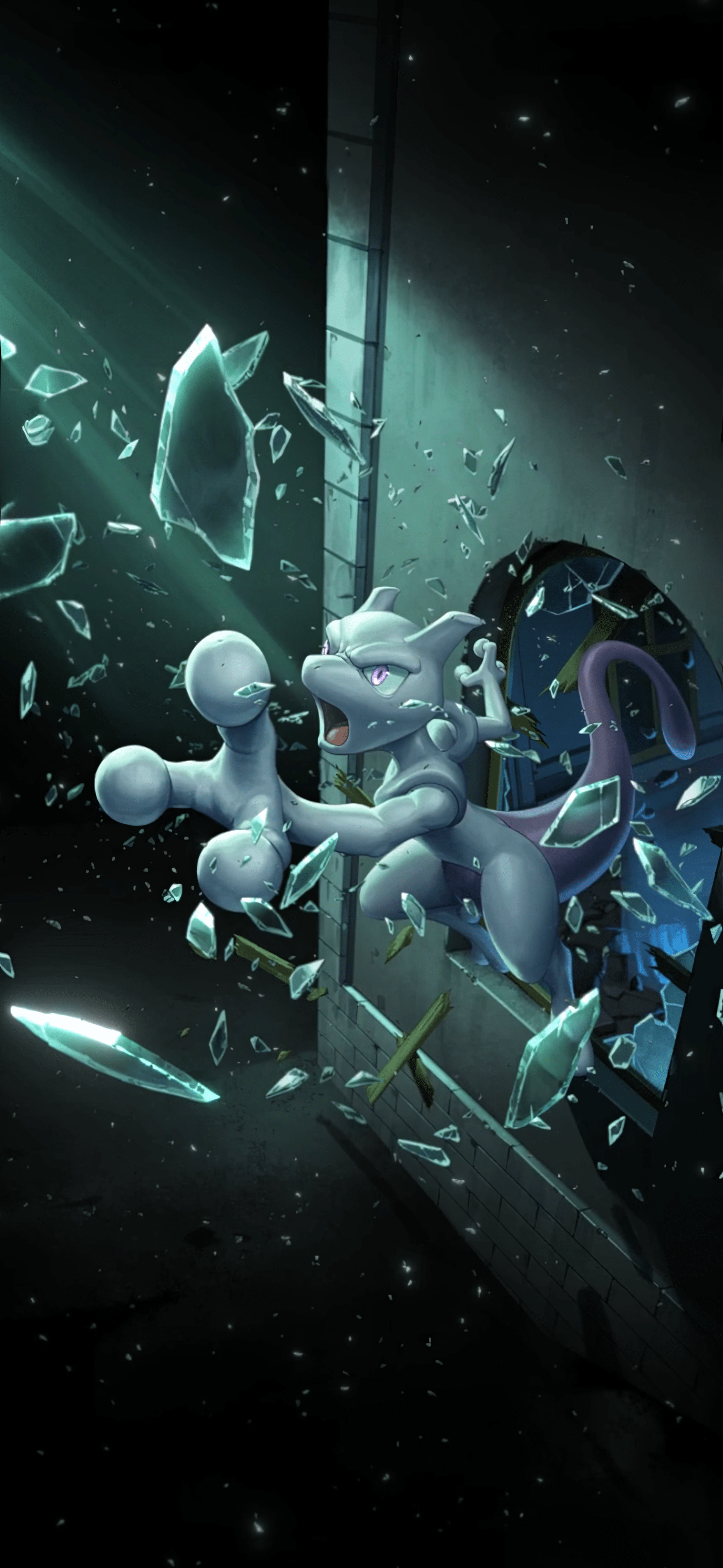 2580x5592 Upscaled Immersive Mewtwo EX (for wallpaper)
