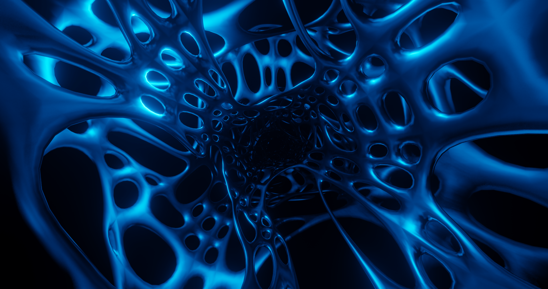 1920x1013 4K Ultra HD Blue Abstract Tunnel: Immersive Digital Vortex