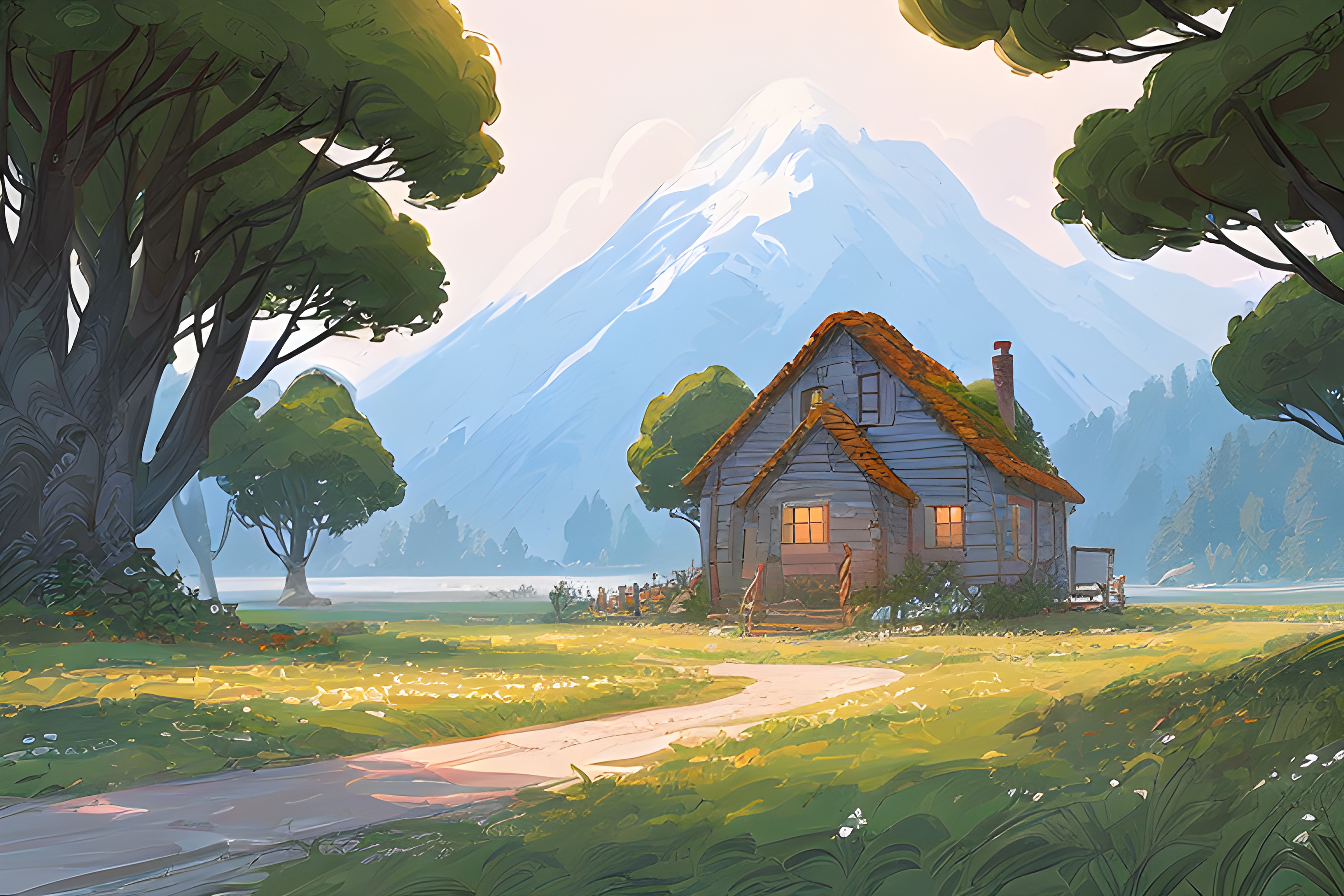 3072x2048 Immersive Illustration of House 4K Wallpaper, HD Artist 4K Wallpaper, Image and Background