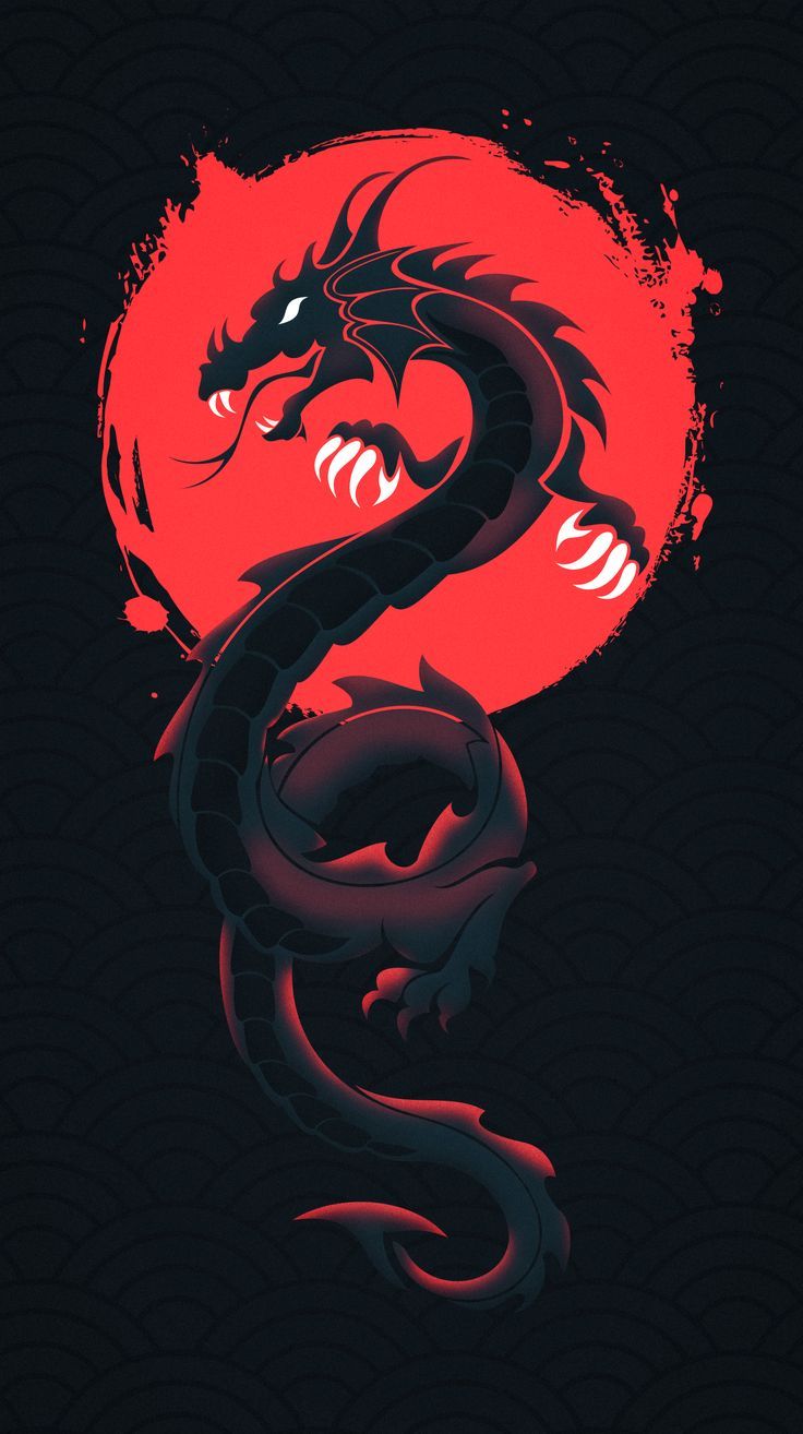 736x1314 digital art, hydra, black background, fantasy art, Chinese dragonx3000 Wallpaper