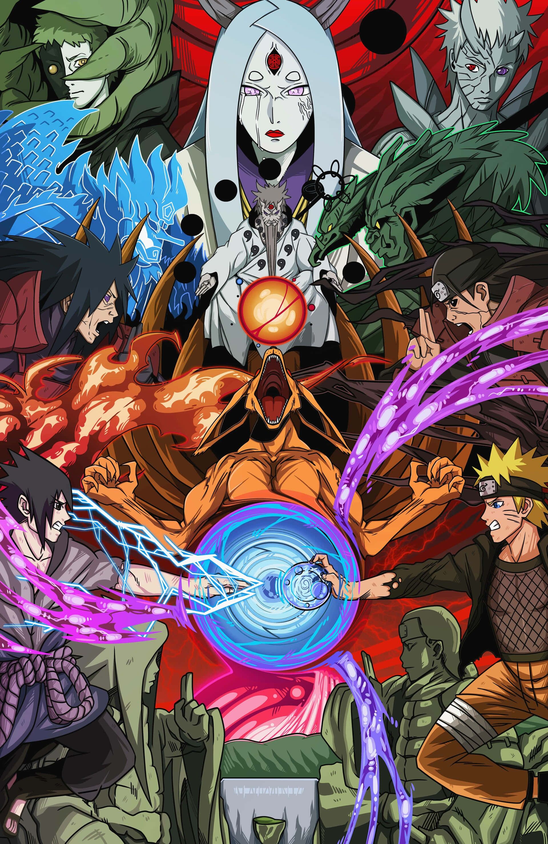 1920x2957 Download Intense Battle Scene from the 4th Great Ninja War Wallpaper
