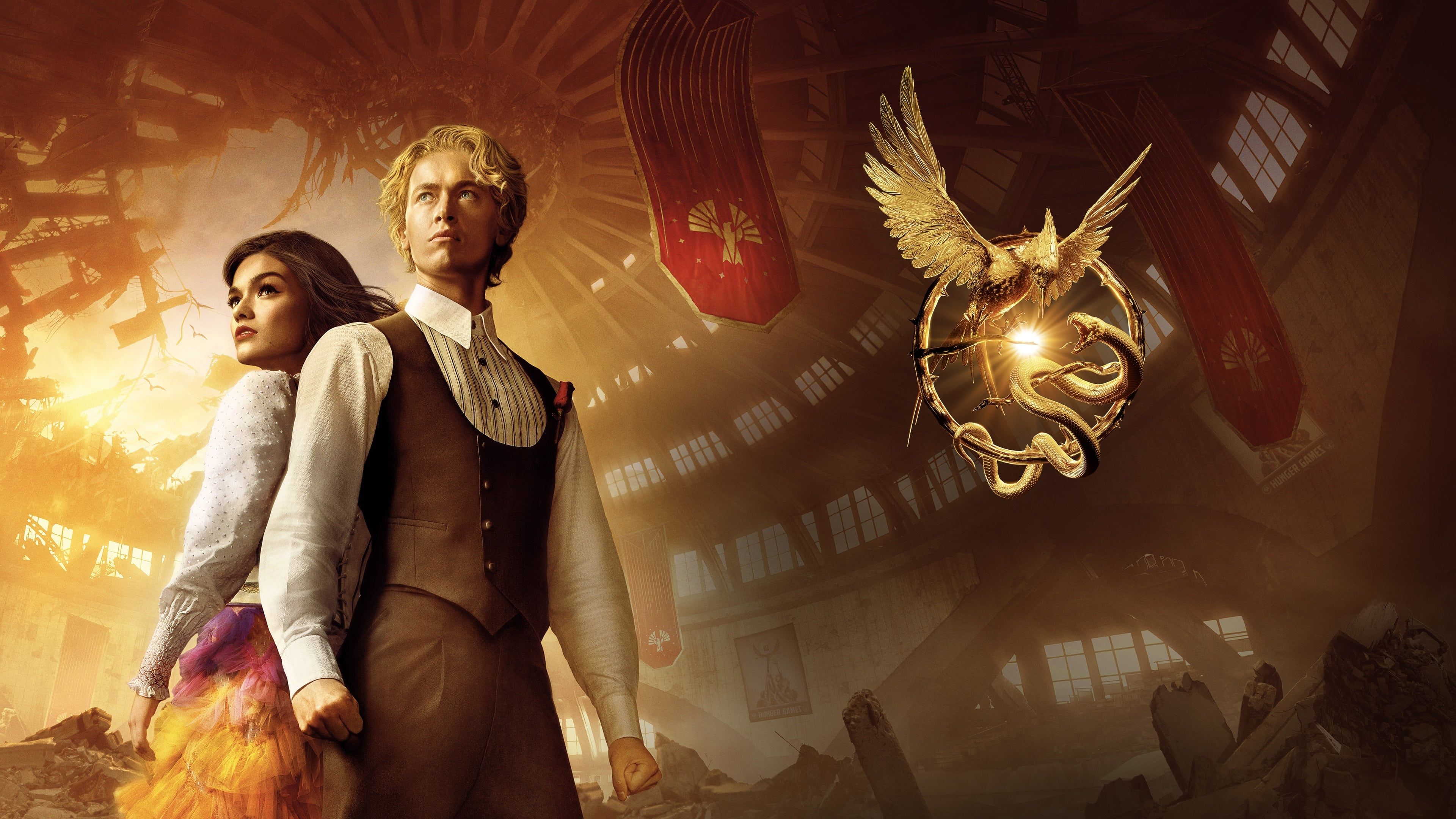 3840x2160 Rachel Zegler, Tom Blyth The Hunger Games The Ballad of Songbirds & Snakes 4K Wallpaper