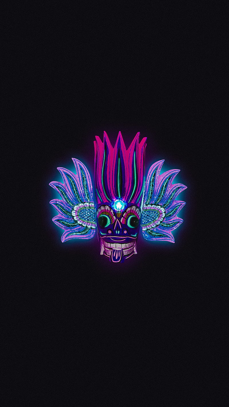 800x1422 Fire Devil, dark, neon, srilanka, HD phone wallpaper