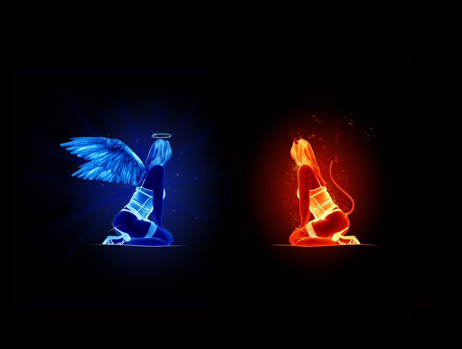 1600x1208 Neon Devil Wallpaper