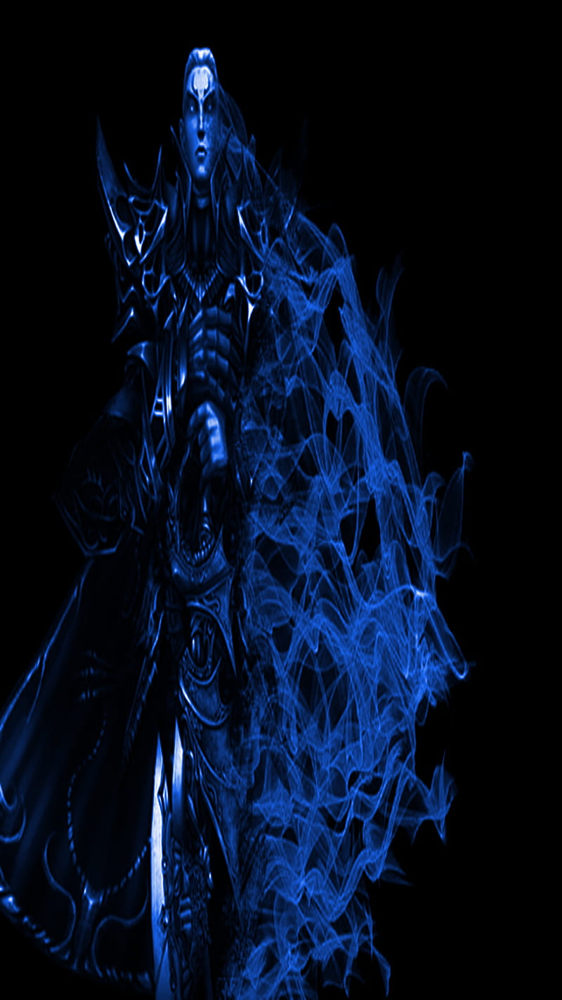 800x1422 DarkSura, blue, blue devil, dark, metin metin2 sura, neon, smoke, sura devil, HD phone wallpaper