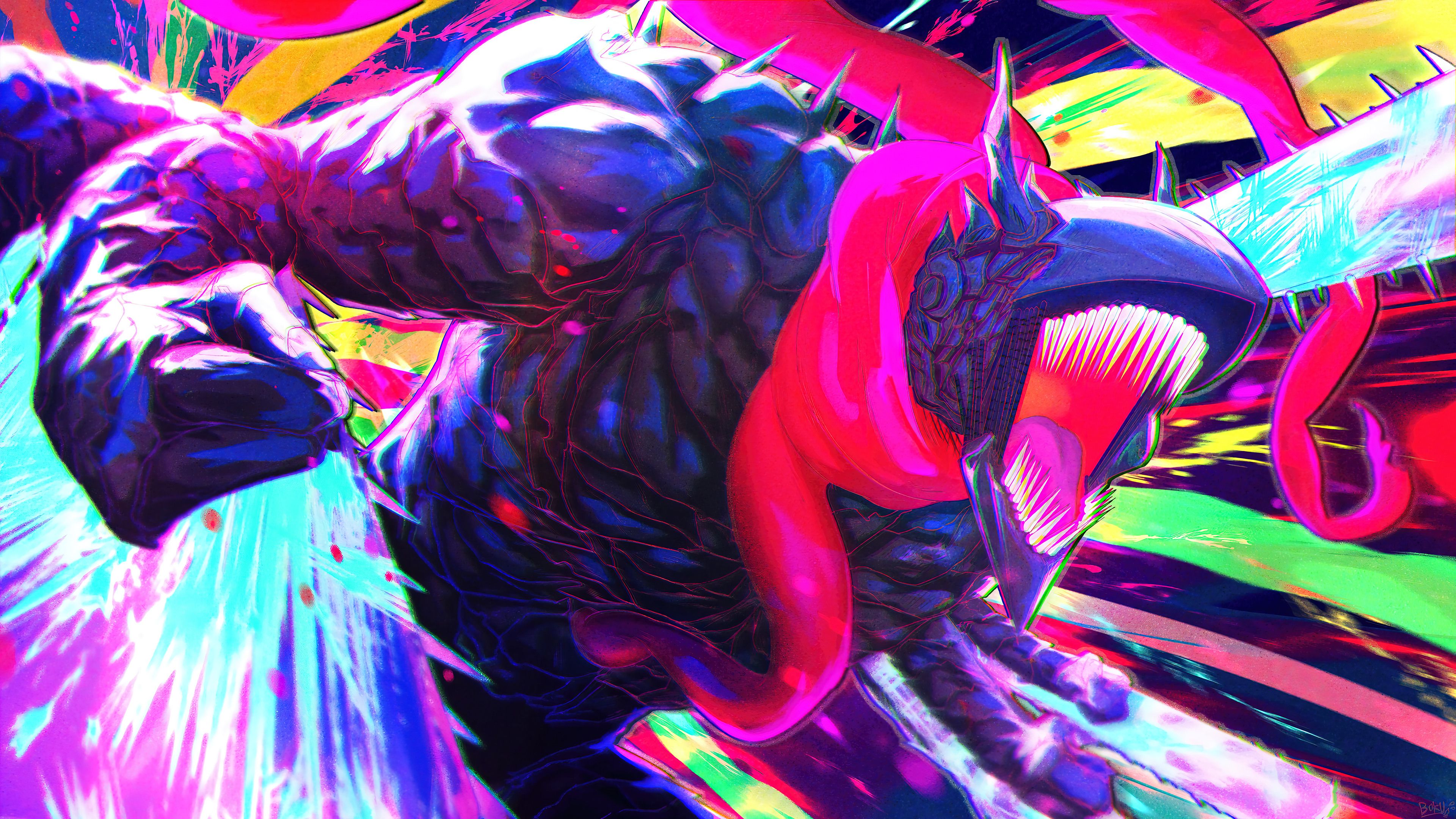 3840x2160 Chainsaw Man 4K: Neon Rampage Wallpaperx2160