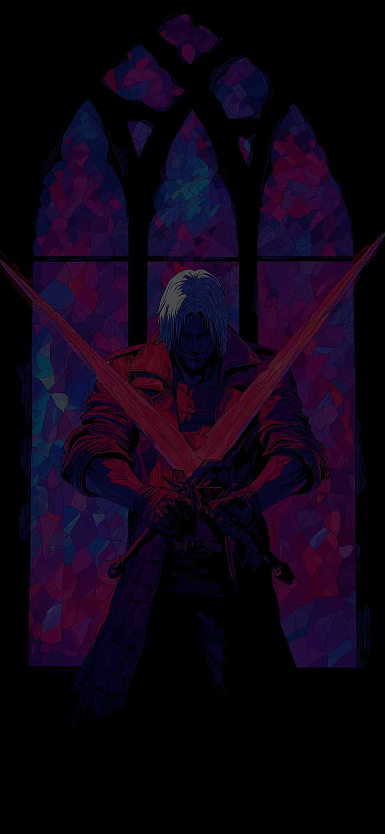 782x1692 Devil May Cry Dante Neon Swords Wallpaper