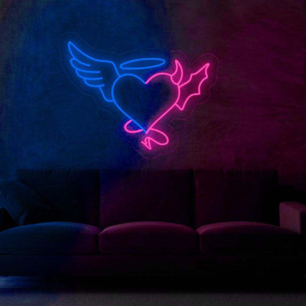 1000x1000 Angel and Devil Combine Neon Sign LED Neon Lights