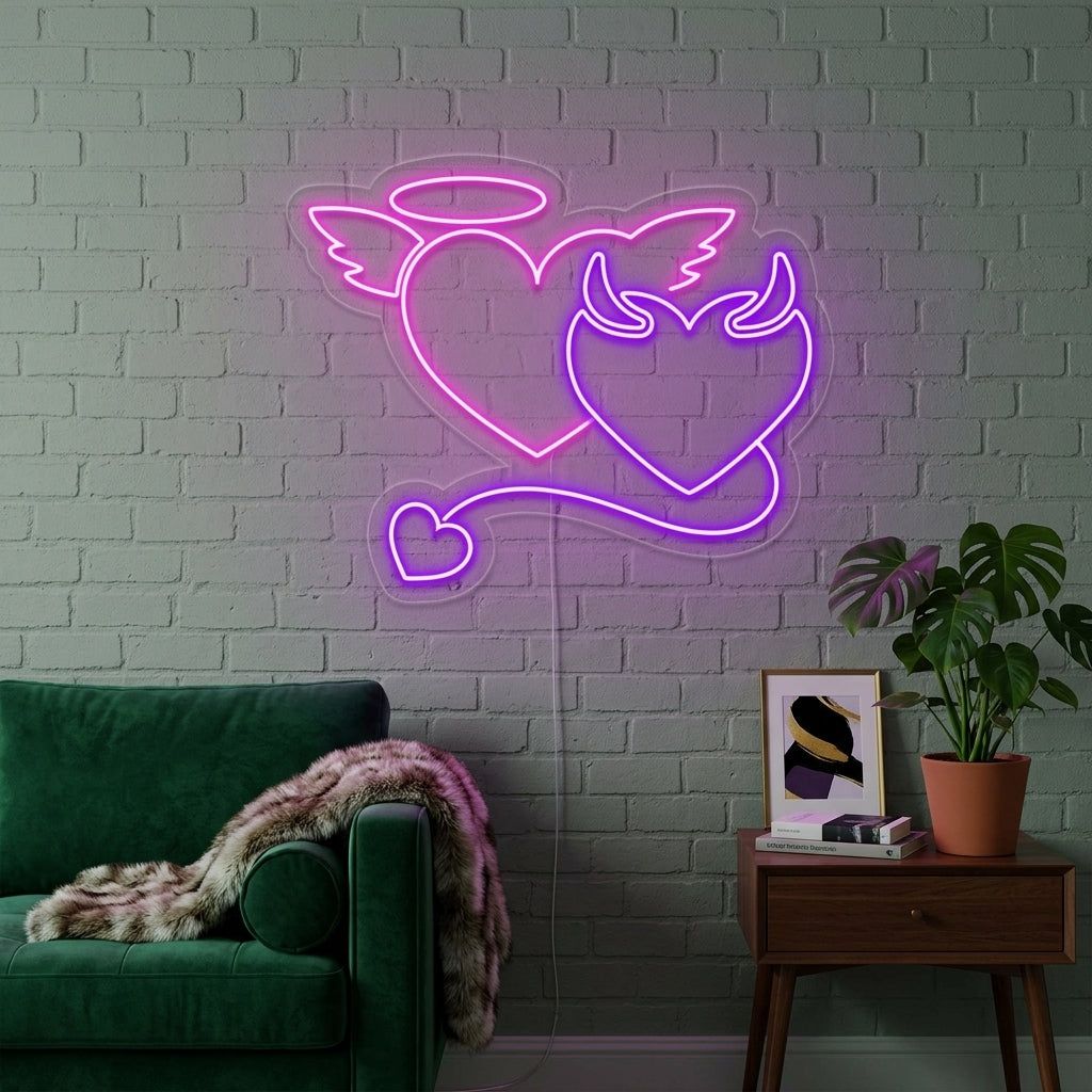 1024x1024 Devil Angel Neon Sign