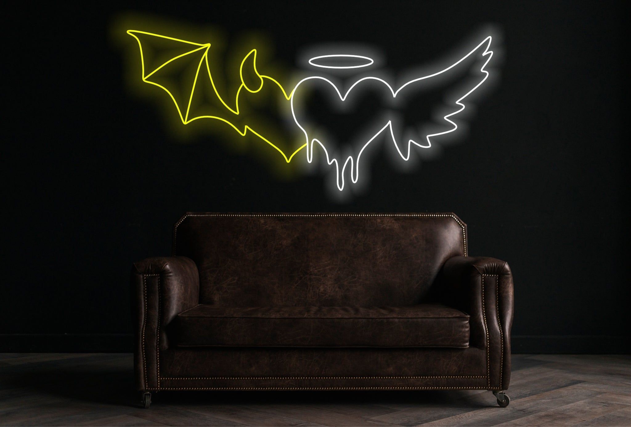 2048x1386 Angel and Devil Neon Sign