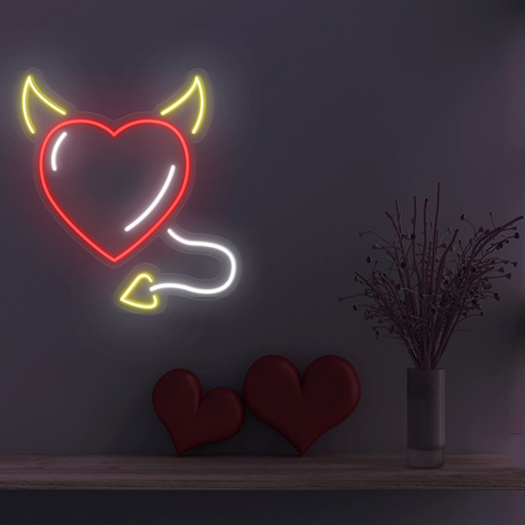1080x1080 Devil Heart LED Neon Sign
