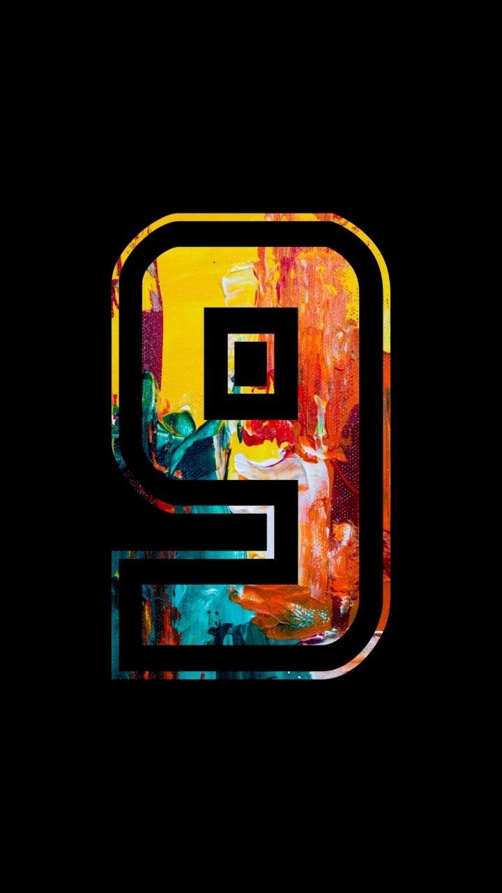 720x1280 Colorful Paint Letter E. Abstract art number nine, Colorful abstract number nine design, Colorful geometric design