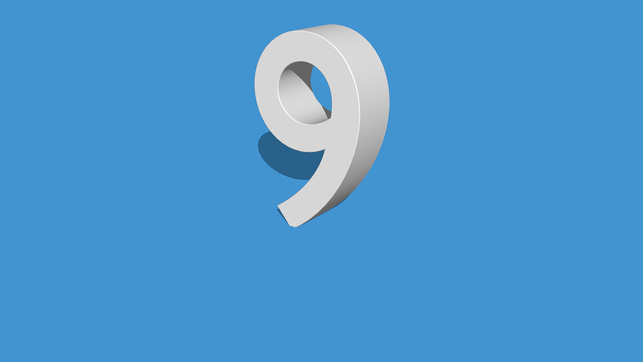 1280x720 Download Nine Number 9. Royalty Free Stock Illustration Image