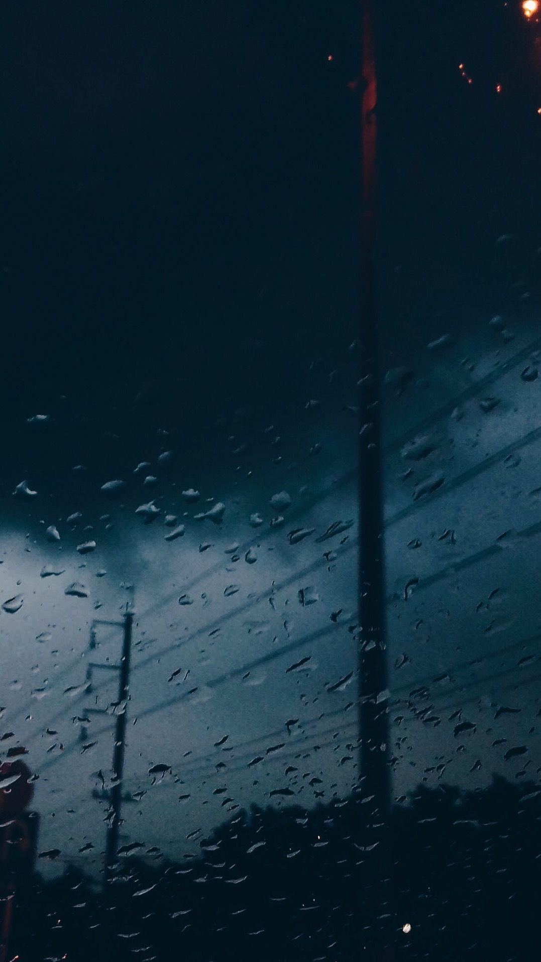 1077x1917 Aesthetic Rain Night Wallpaper