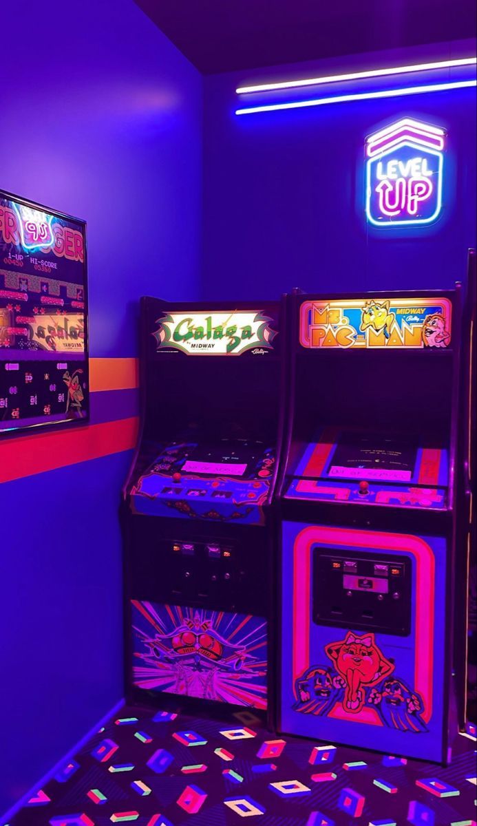 693x1200 Arcade Room with Retro Futurism Vibes. Arcade aesthetic room, Arcade aesthetic wallpaper, Arcade core
