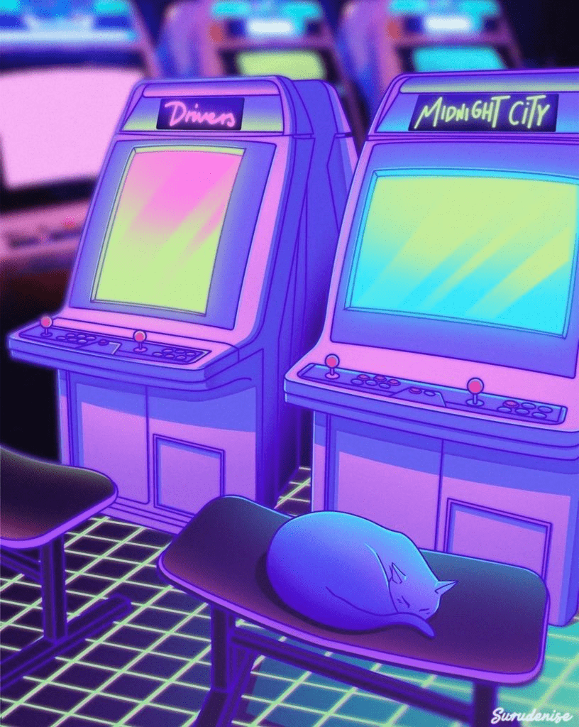 816x1024 Anime Arcade Aesthetic Wallpaper
