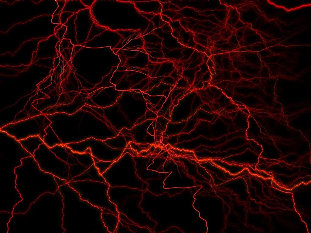 1024x768 Red Lightning Background