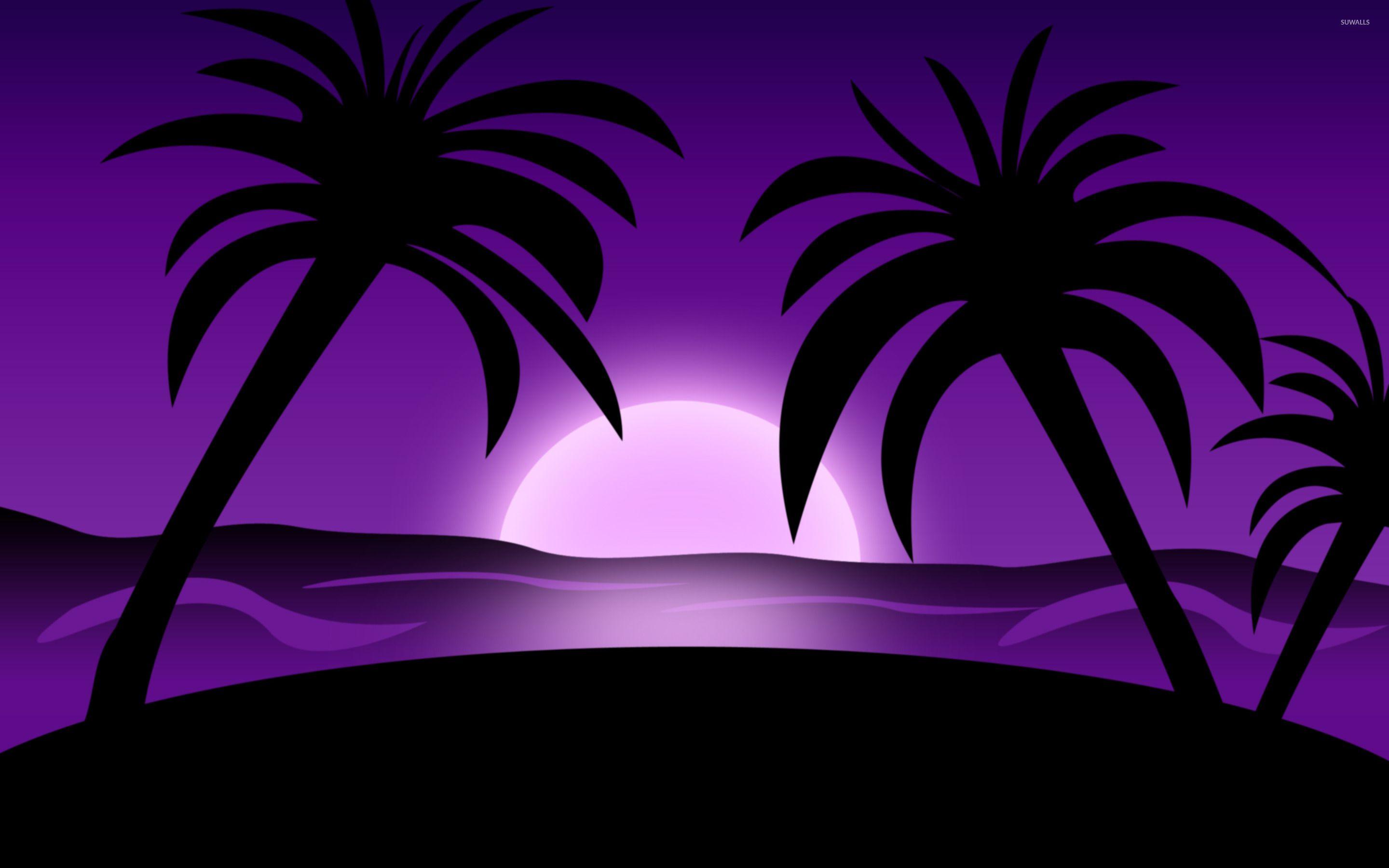 2880x1800 Purple Beach Sunset Wallpaper