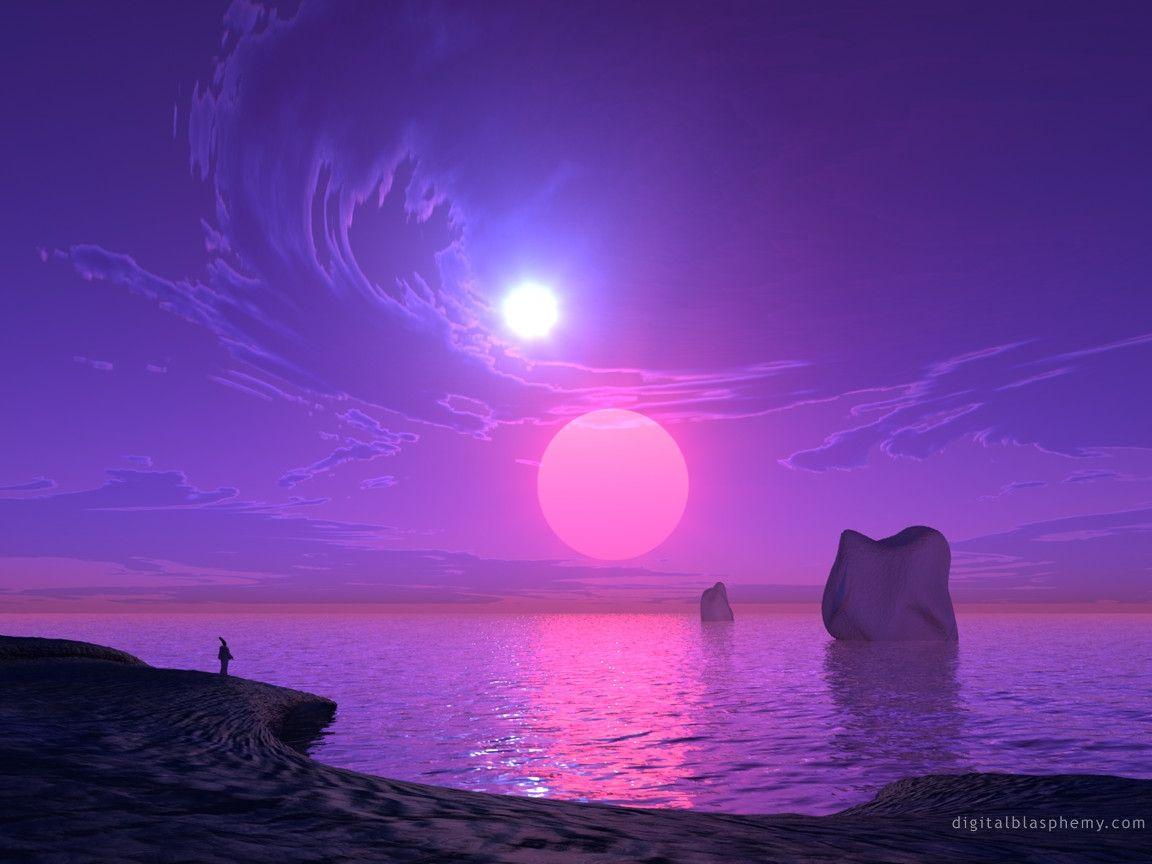 1152x864 Purple Wallpaper Sunset