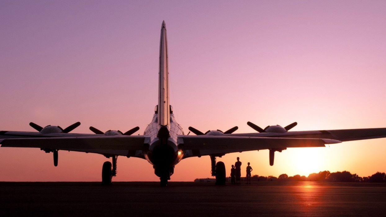 1244x700 Sunset Aircraft B 17 Flying Fortress .