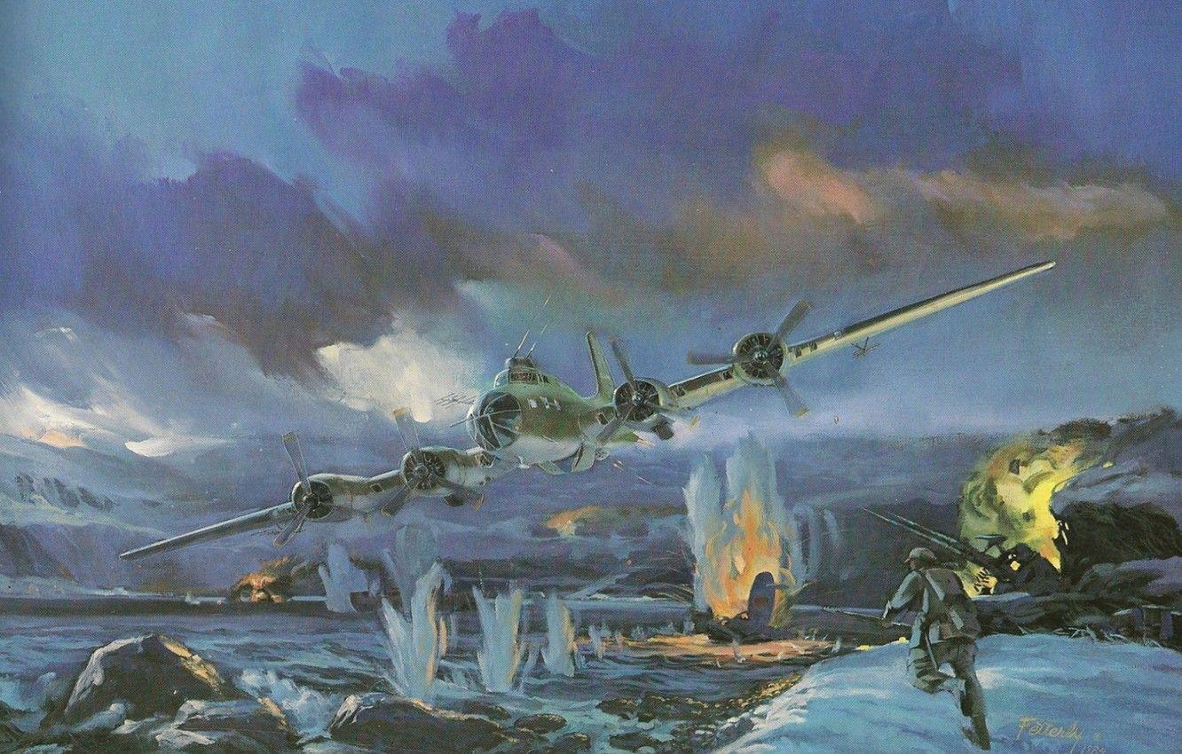 1332x850 Wallpaper Boeing, Art, B Heavy, First, Flying Fortress, Flying Fortress, Serial, American Metal, Four Engine Bomber Image For Desktop, Section авиация