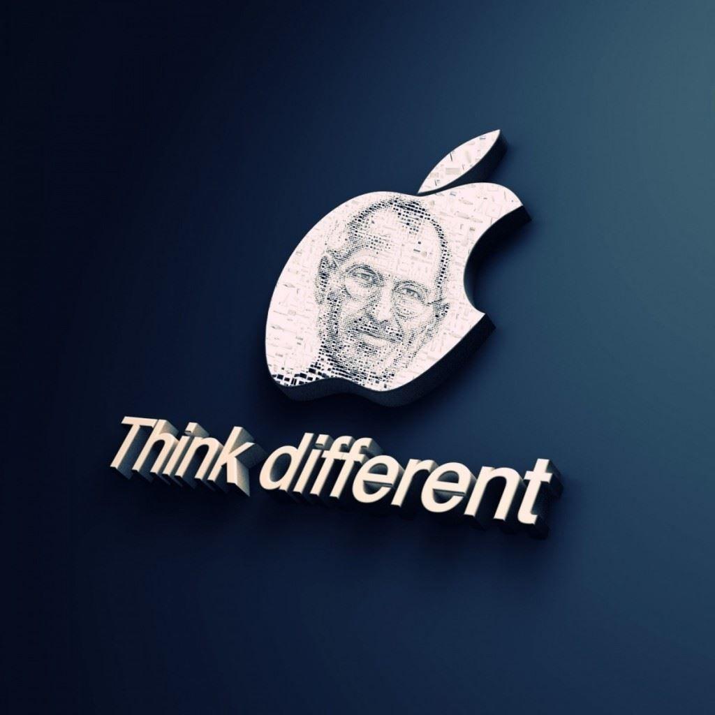 1024x1024 Apple Logo Steve Jobs Think Different iPad Wallpaper Free Download