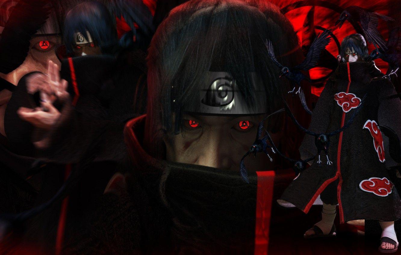 1332x850 Photo Wallpaper Naruto, Crow, Itachi .