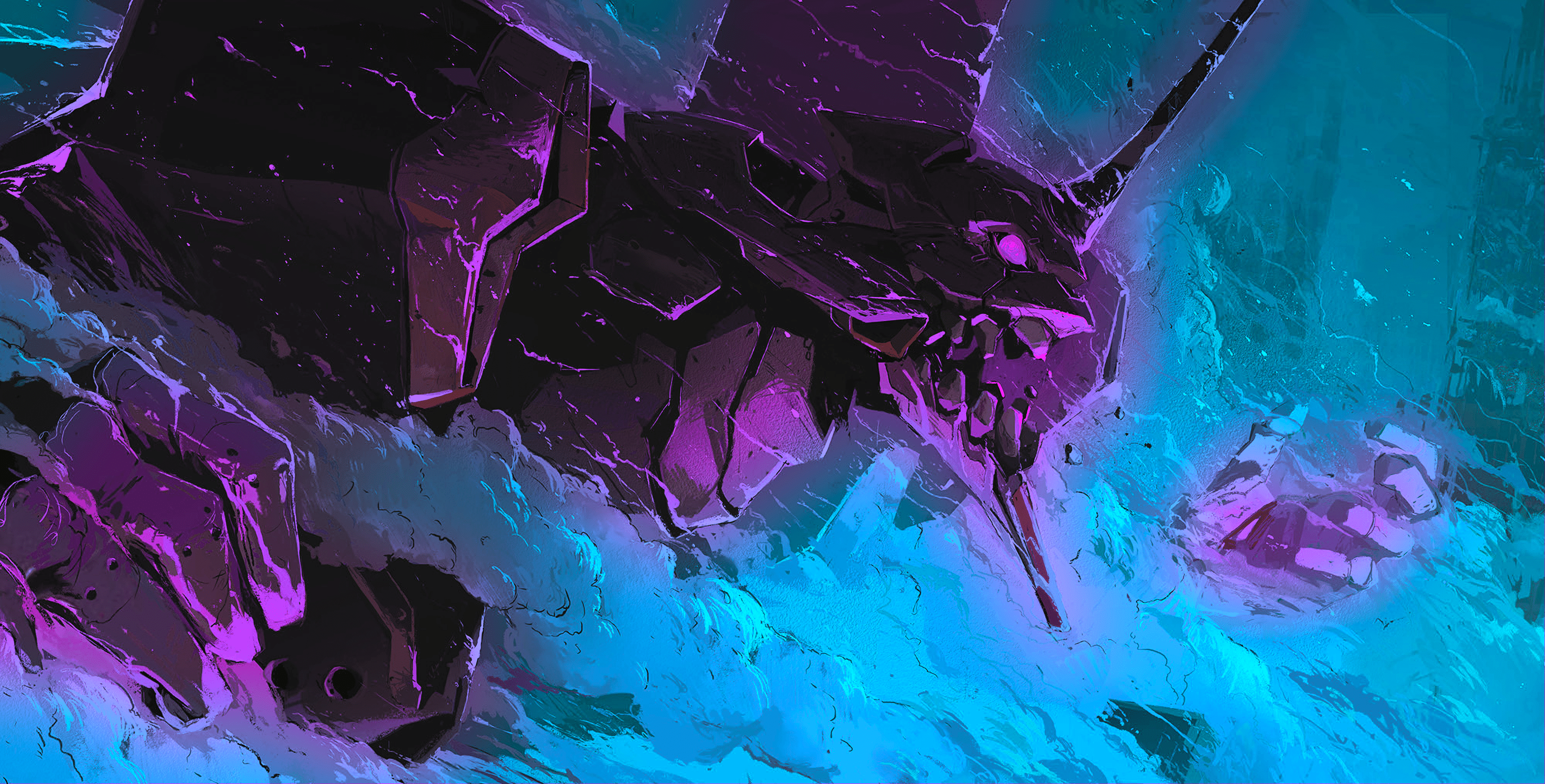 3200x1624 Neon genesis evangelion,