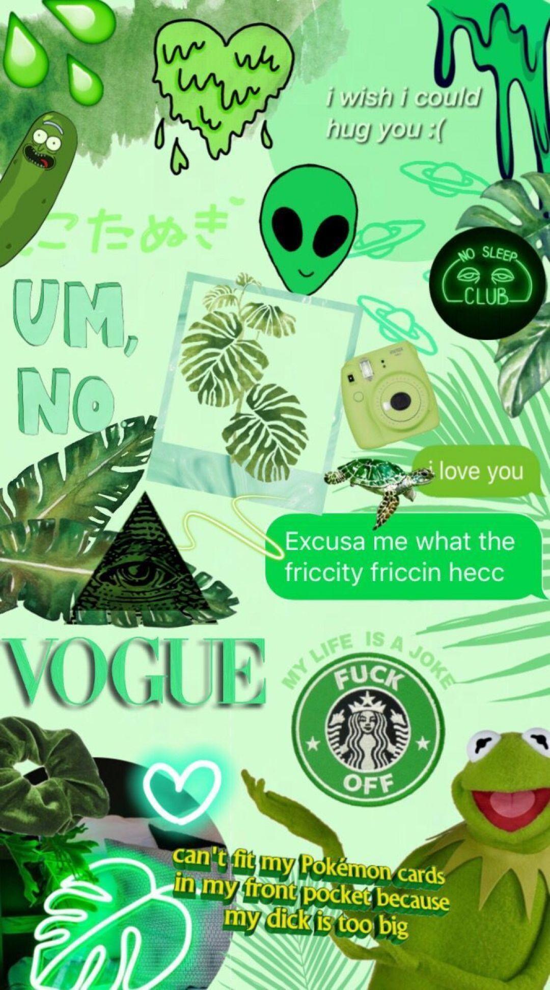 1080x1942 Aesthetic Background Laptop Green .com