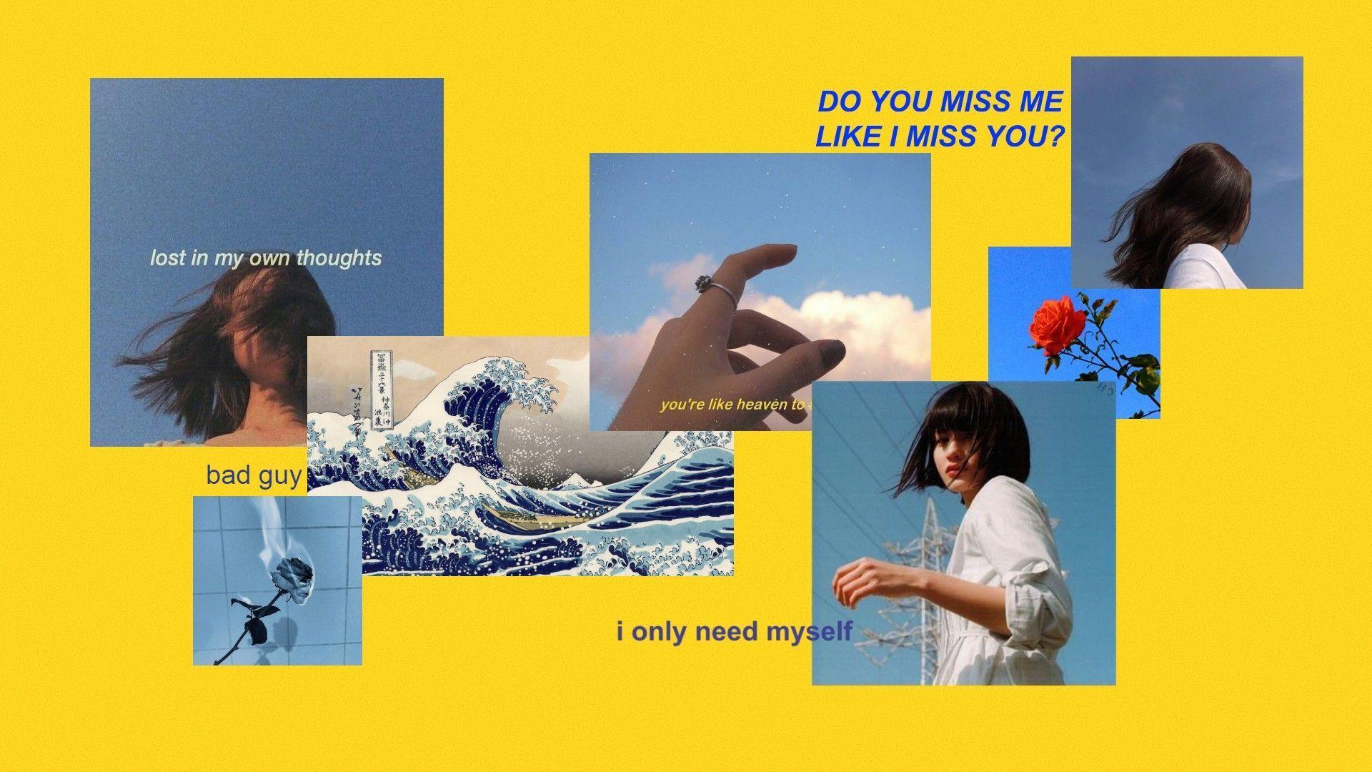 1920x1080 Yellow and Blue Aesthetic Desktop Wallpaper