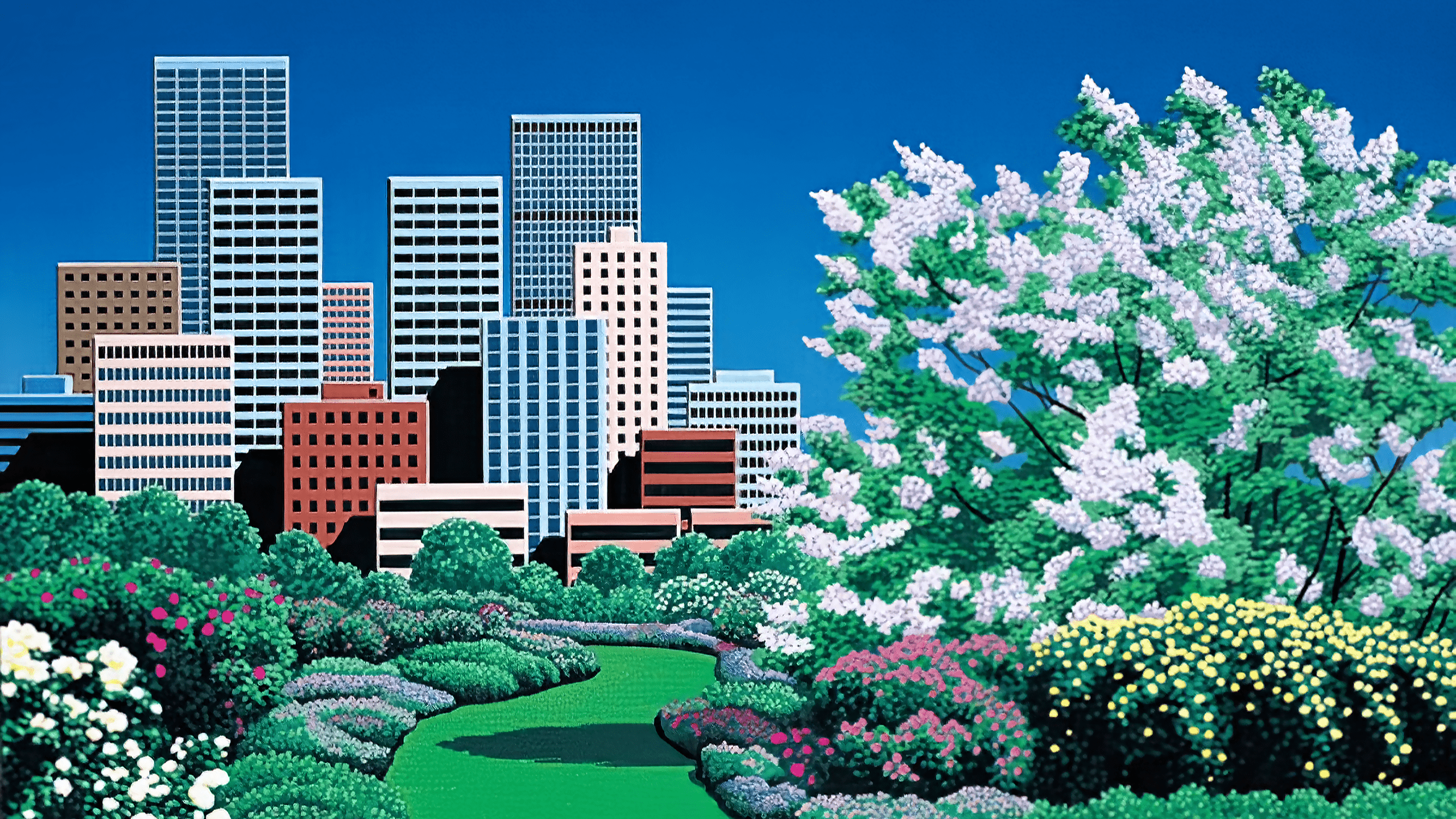 2560x1440 City Garden by Hiroshi Nagai 2560x1440 .