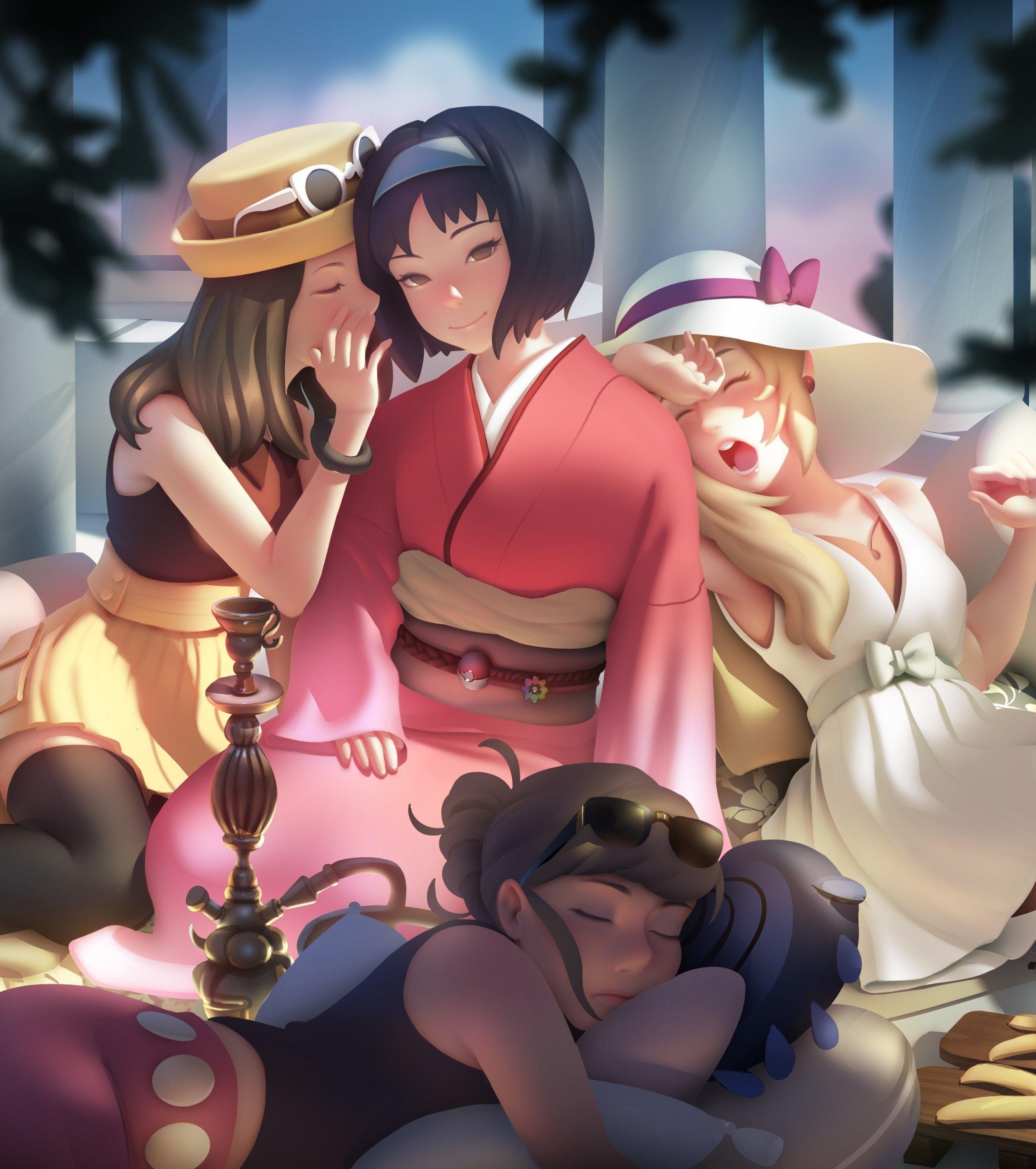 2480x2798 Pokemon, Serena, Erika, Japanese .