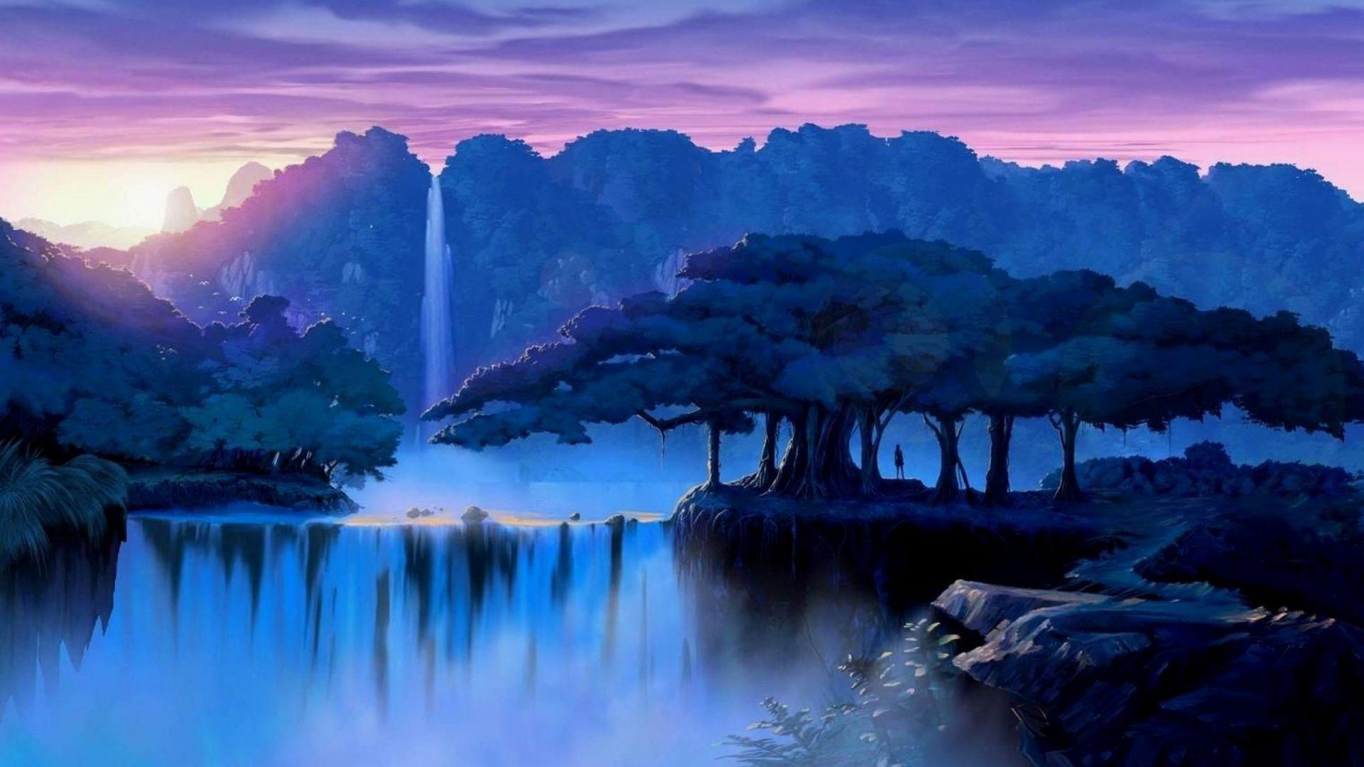 1920x1080 Lovely Waterfall Jungle .