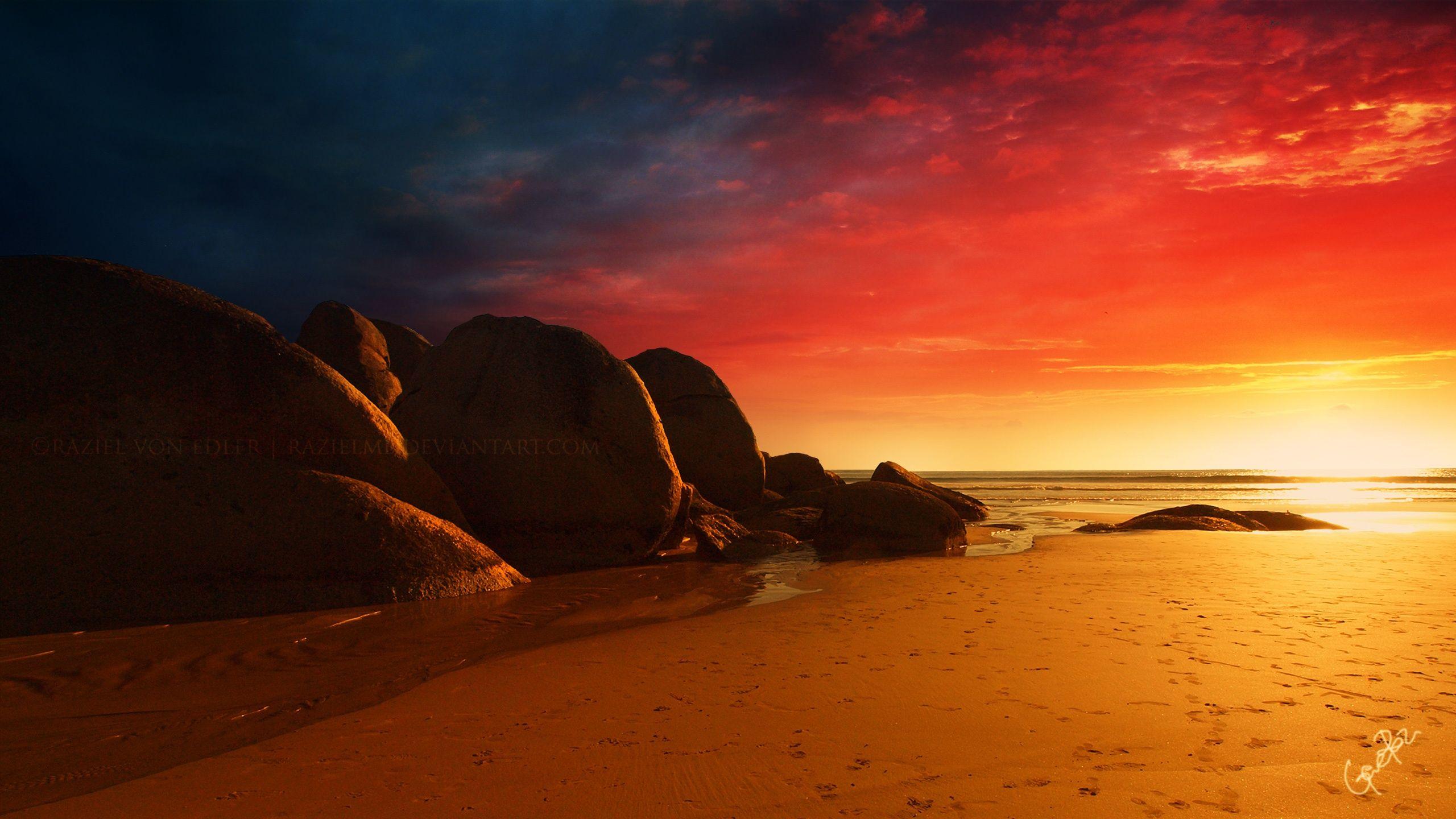 2560x1440 Fire Beach Wallpaper In Jpg Formatall Free