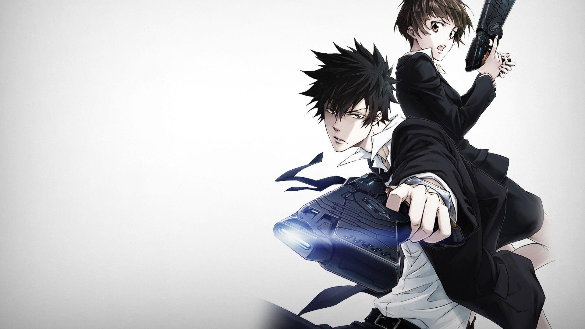 1920x1080 Akane Tsunemori Shinya Kogami With Guns .hdwallpaper.in