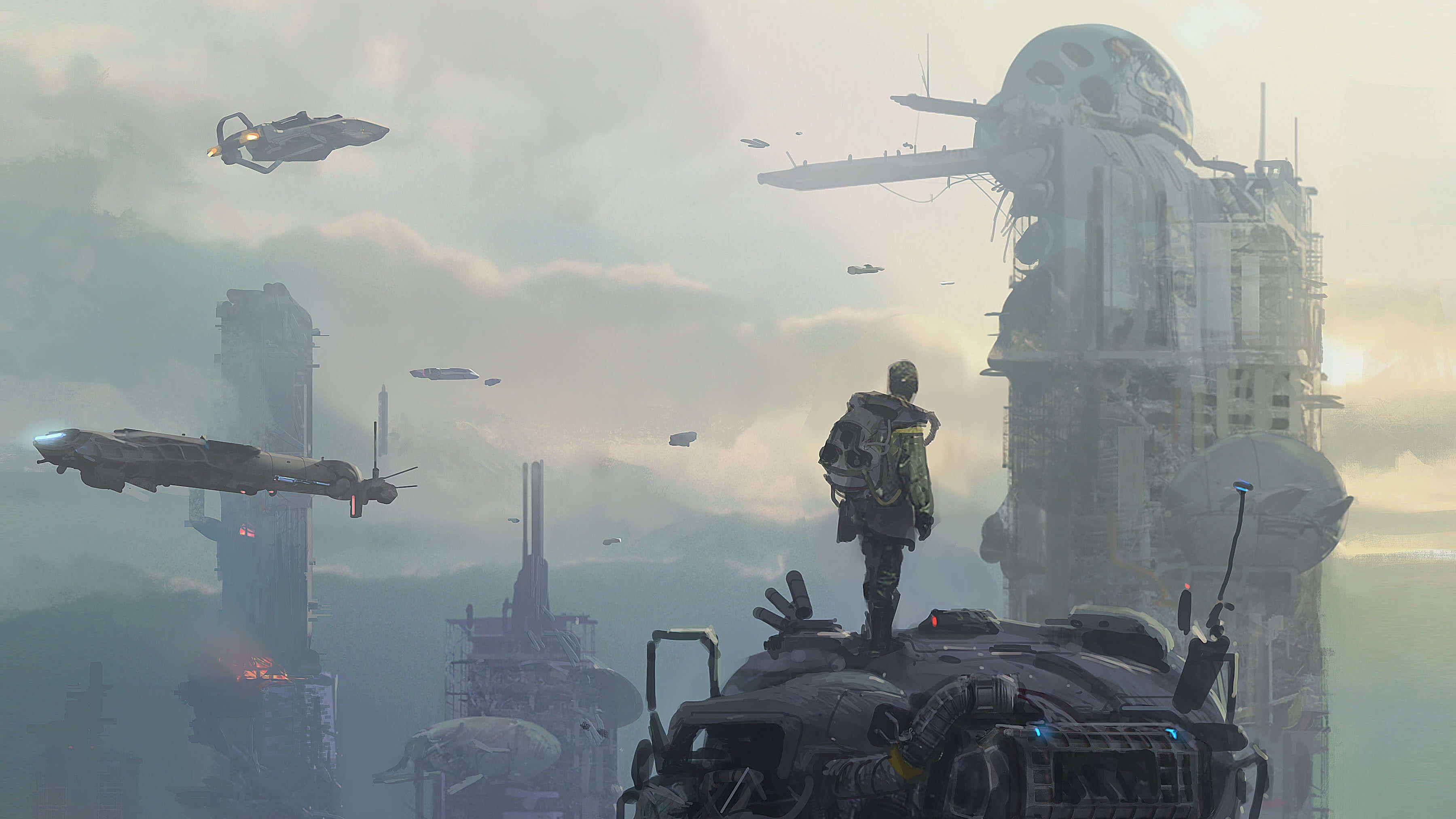 3600x2025 Cybeprunk Destruction City 4k, HD Artist, 4k Wallpaper, Image, Background, Photo and Picture