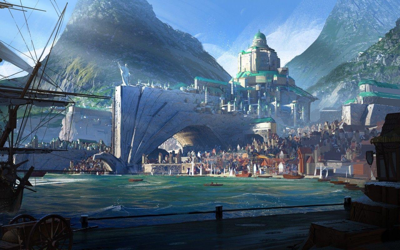 1280x800 Download 1280x800 Fantasy Castle, Water .
