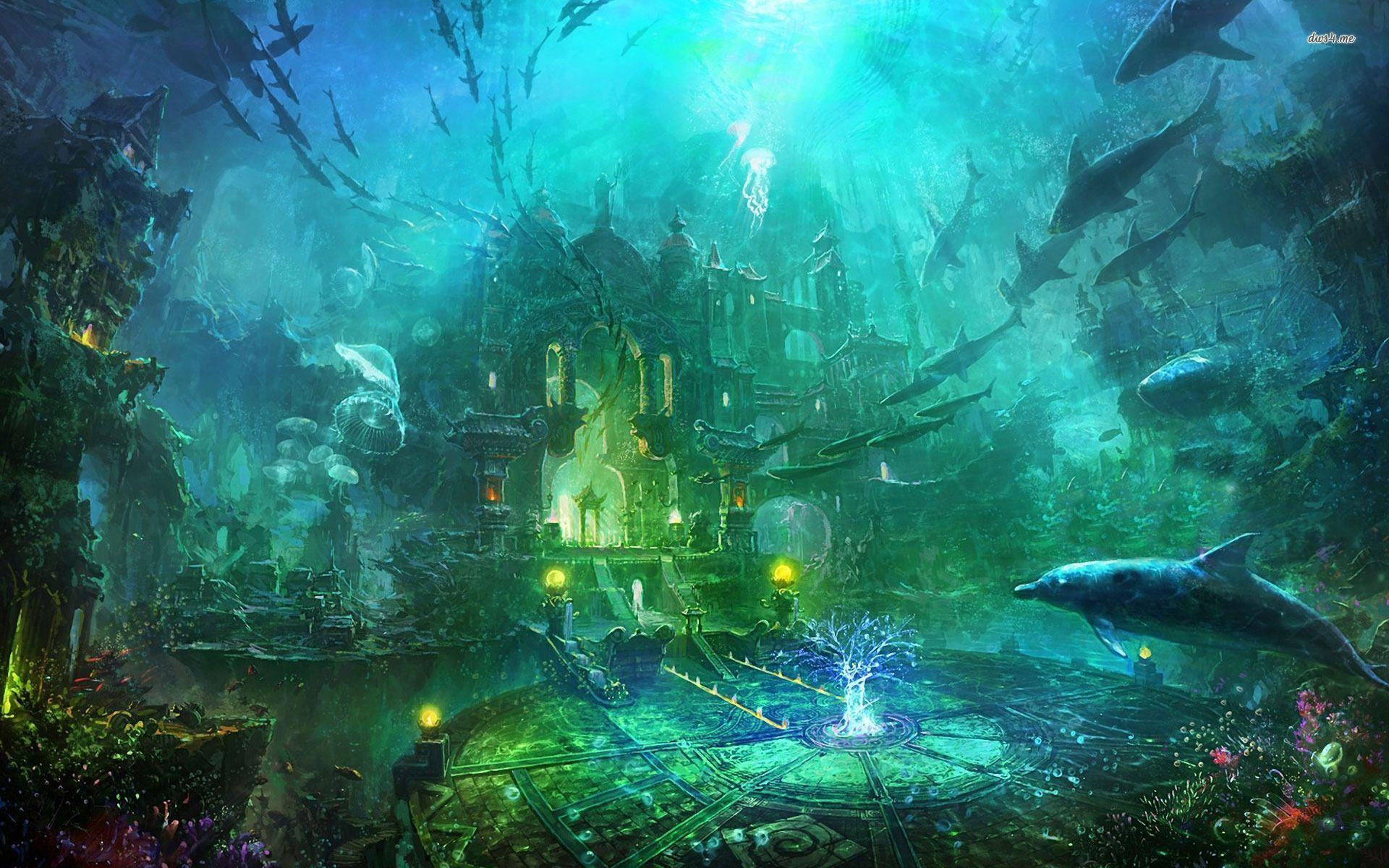 1920x1200 Underwater castle HD wallpaper .com