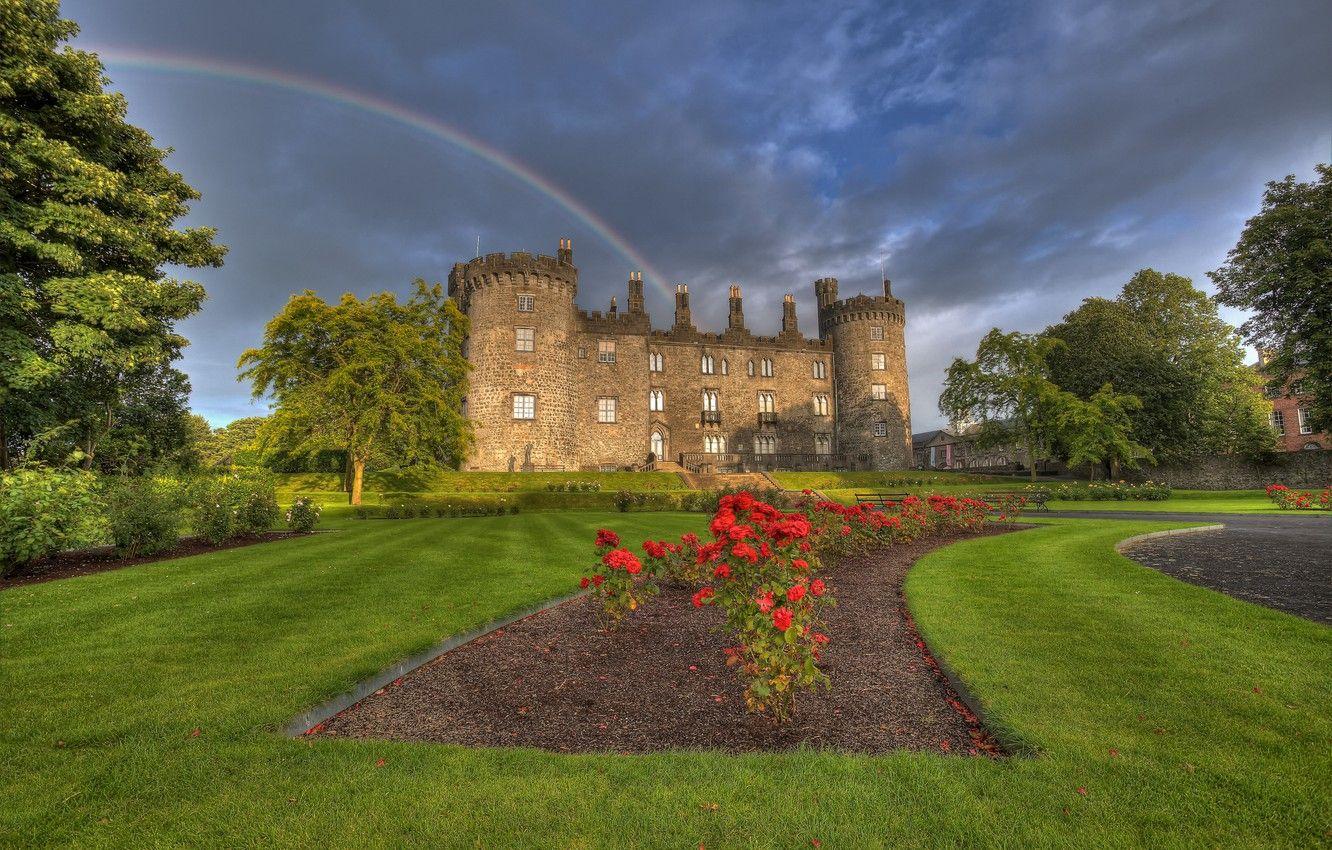 1332x850 Wallpaper flowers, Park, castle .