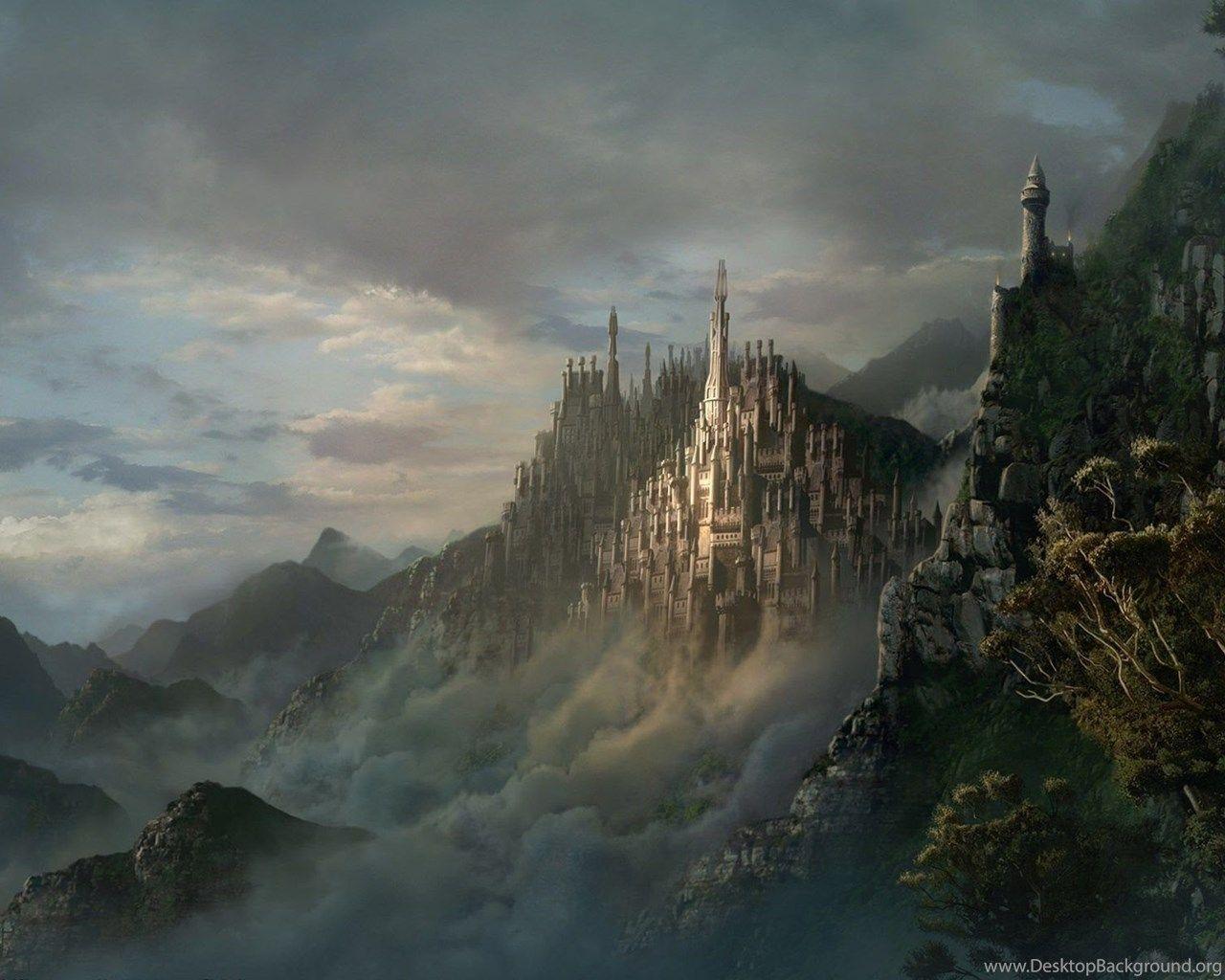 1280x1024 Fantasy Other Mountain Castle Art .