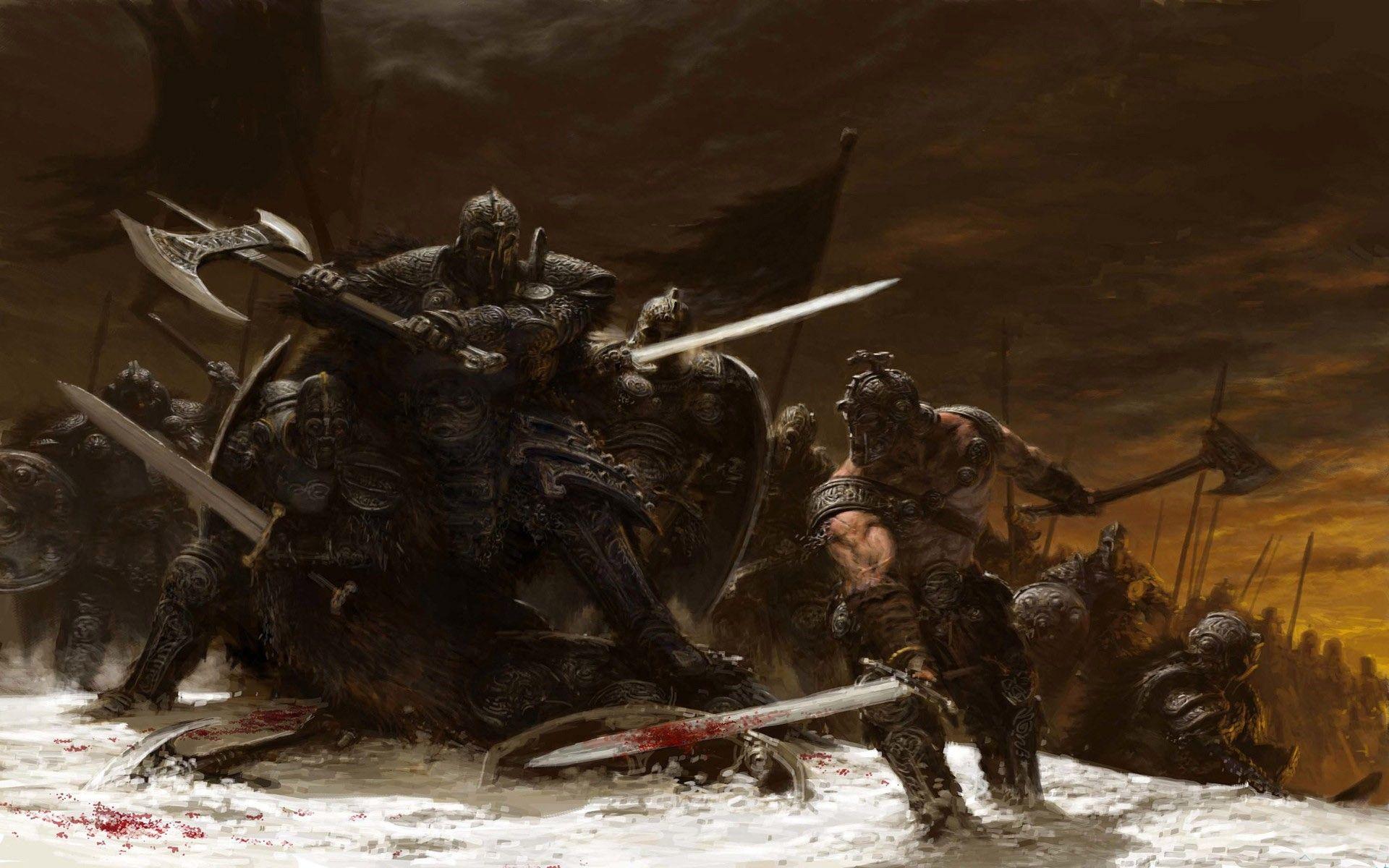 1920x1200 Fantasy: Middle Battle War Soldier Army Warrior HDR Wallpaper