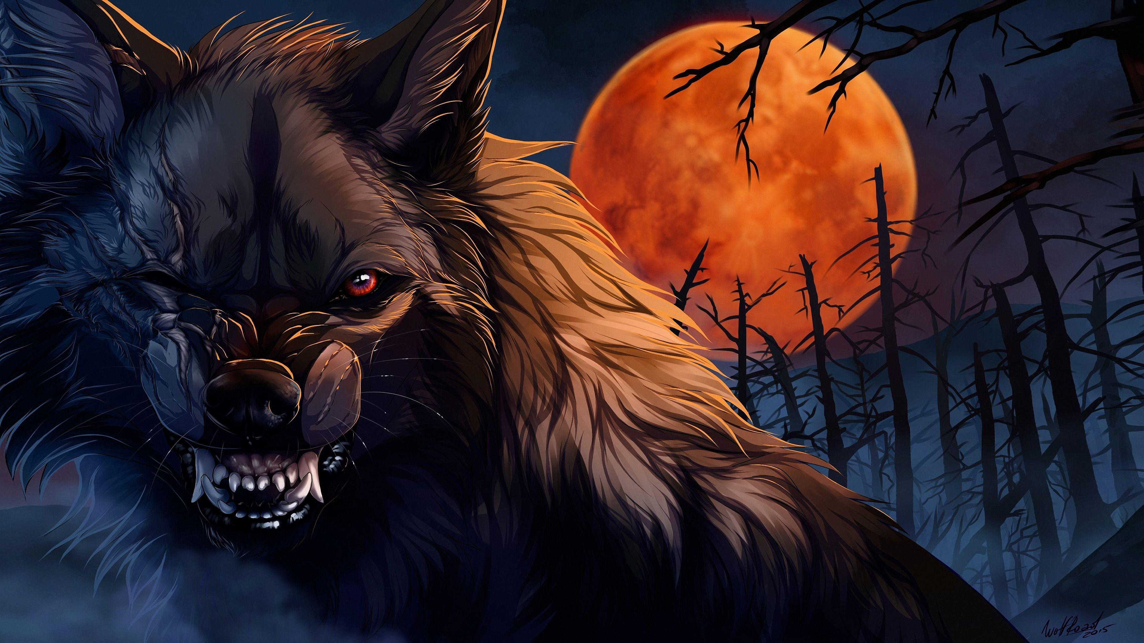 Blood Moon Wolf Wallpapers - Top Free Blood Moon Wolf Backgrounds ...